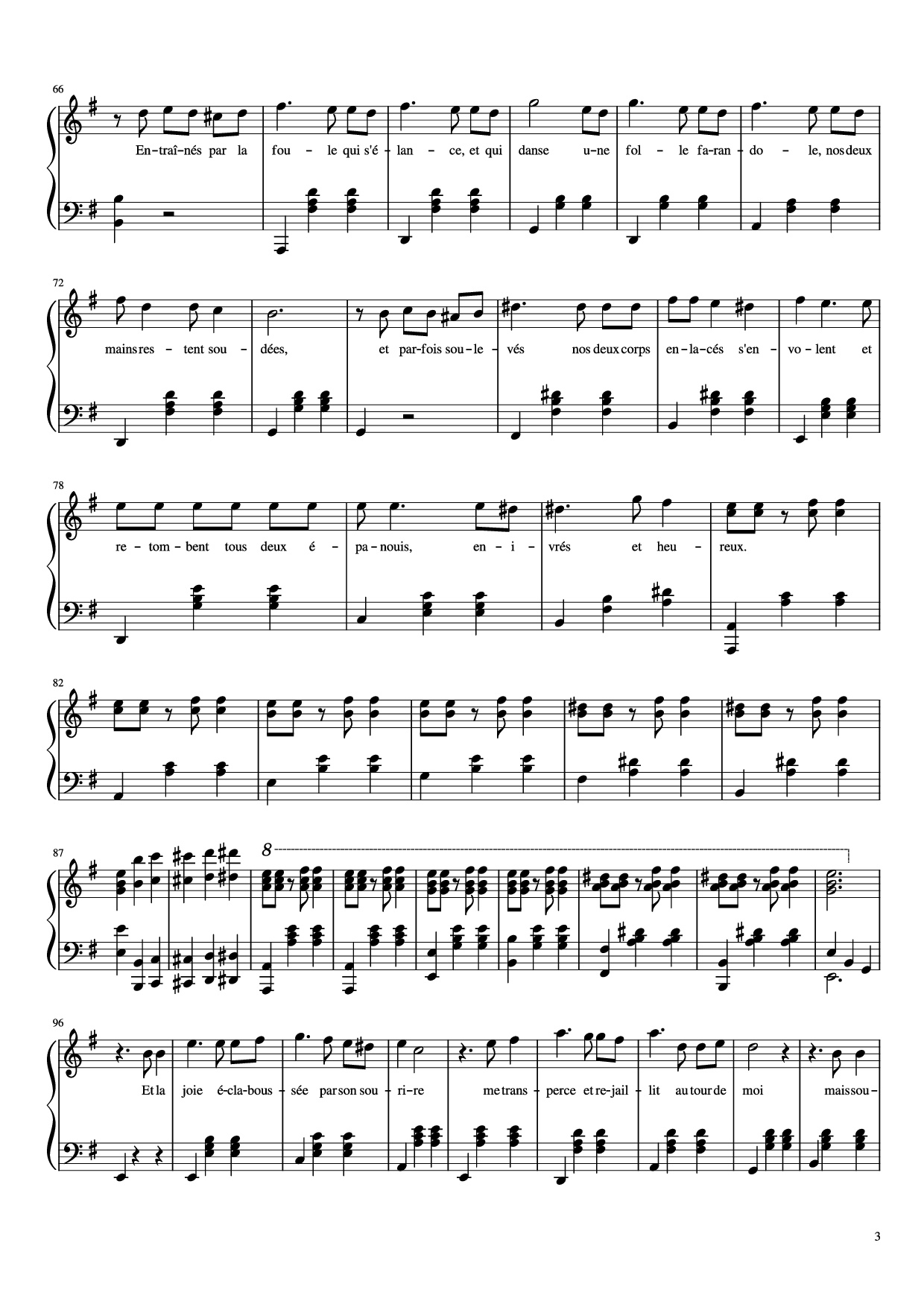Page 3 of the piano sheet music PDF Piano – La Foule Piano by Musique: Ángel Cabral