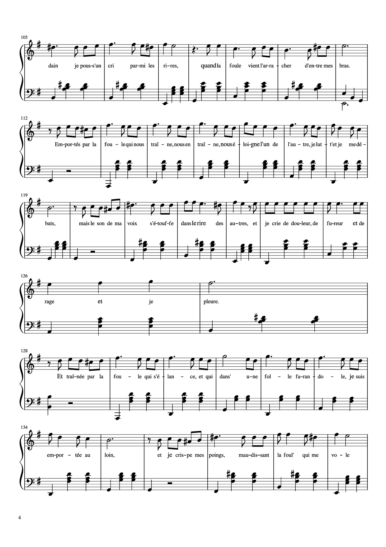 Page 4 of the piano sheet music PDF Piano – La Foule Piano by Musique: Ángel Cabral