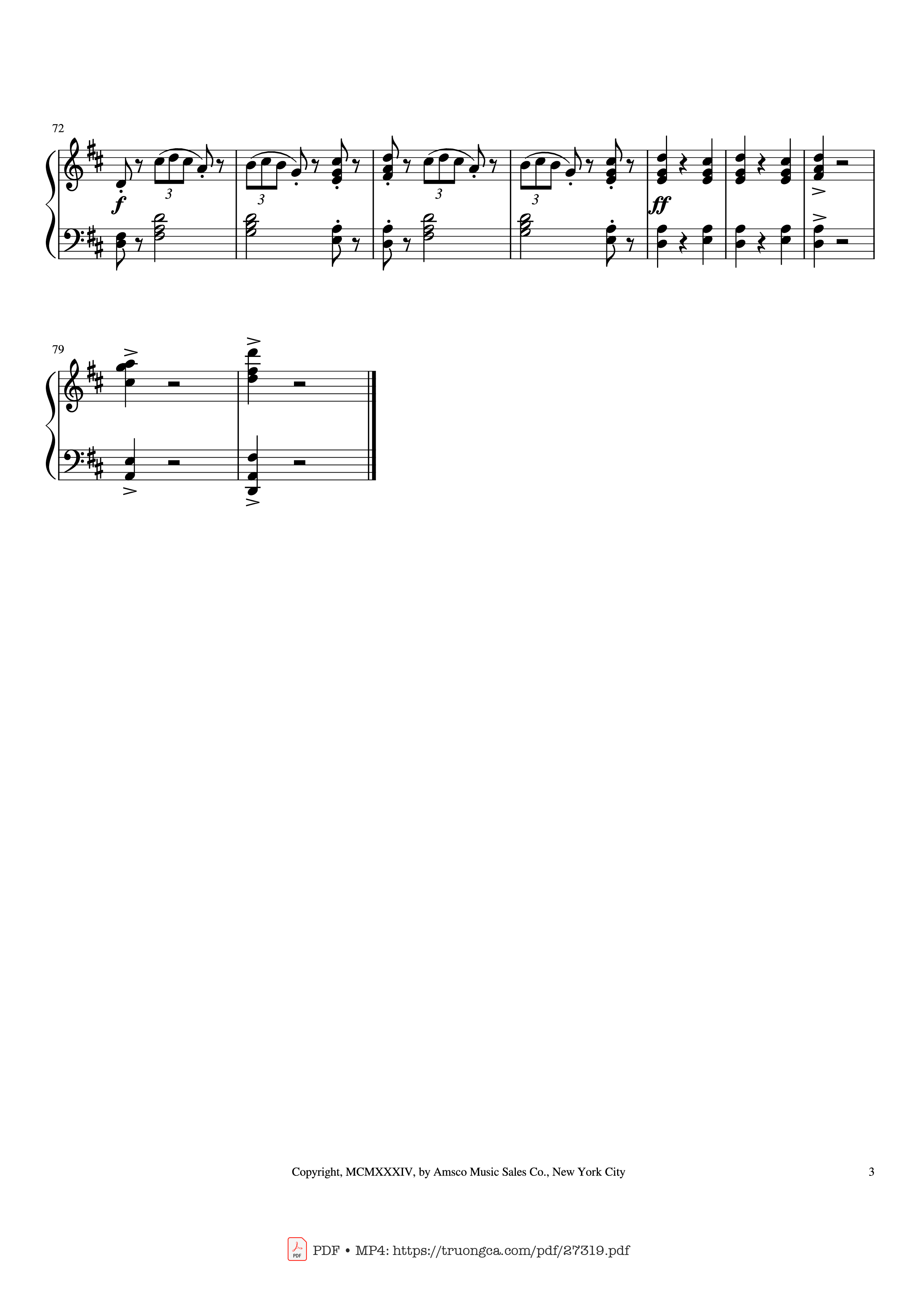 Page 3 of the piano sheet music PDF Piano – Waltz Of The Flowers Piano by Peter Ilyich Tschaikowsky