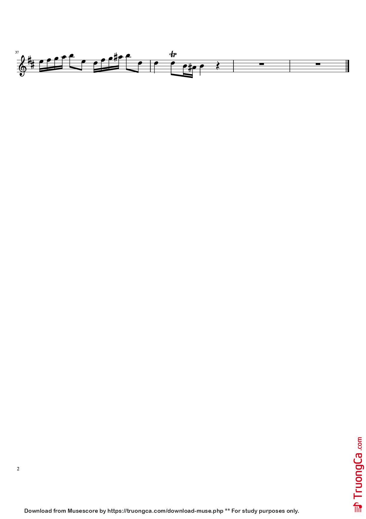 Page 2 of the piano sheet music PDF – The King Of Strangeness Violin by Composer