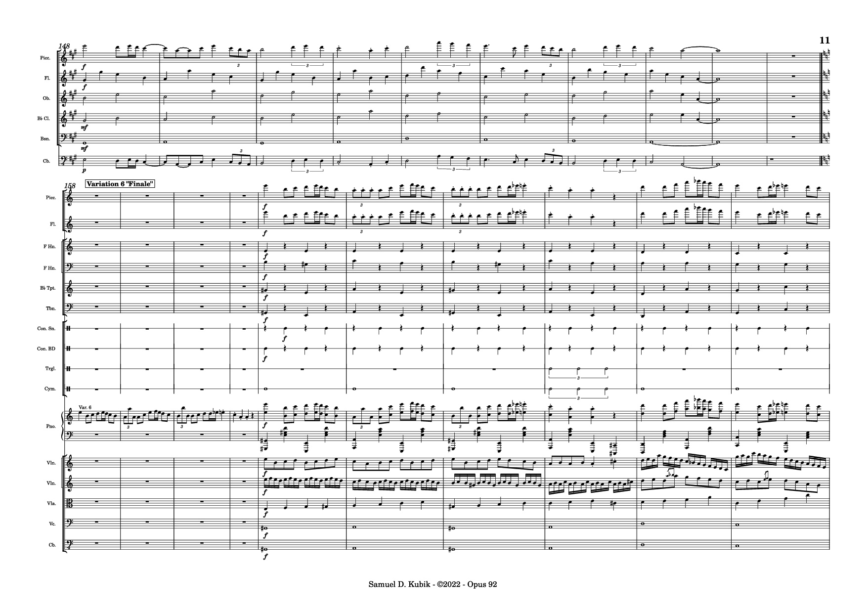 Page 11 of the piano sheet music PDF Piano – Tetris Theme Variations Piano by Samuel D. Kubik