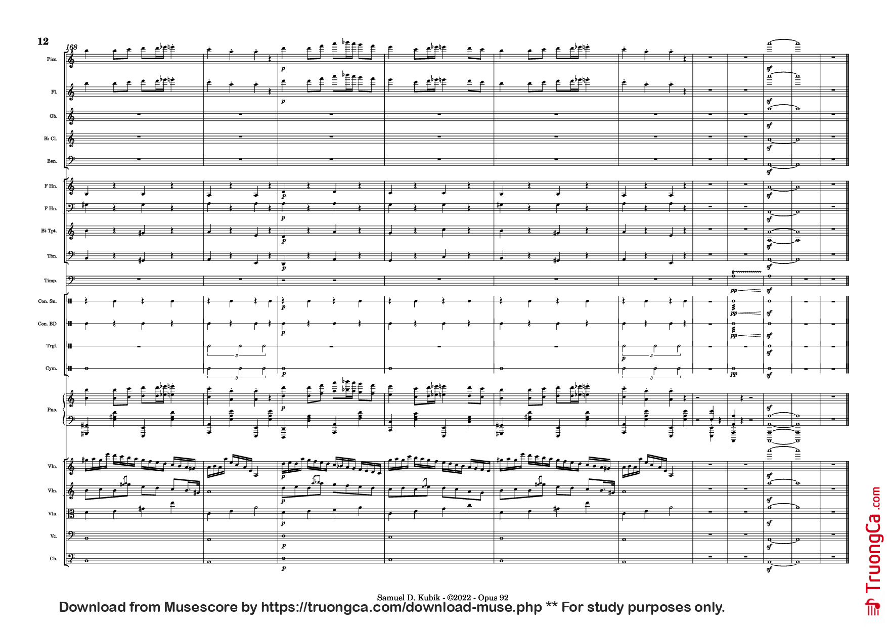 Page 12 of the piano sheet music PDF Piano – Tetris Theme Variations Piano by Samuel D. Kubik