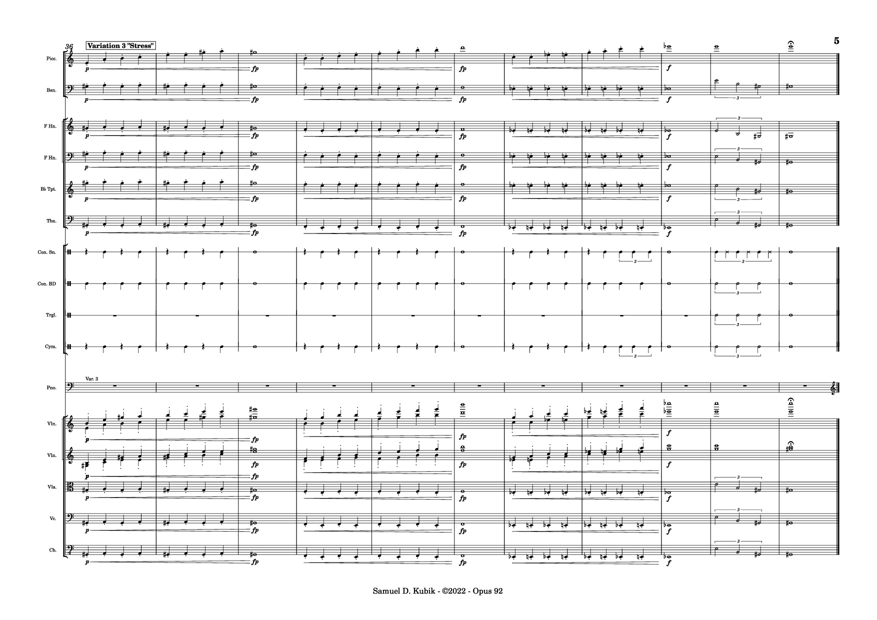 Page 5 of the piano sheet music PDF Piano – Tetris Theme Variations Piano by Samuel D. Kubik