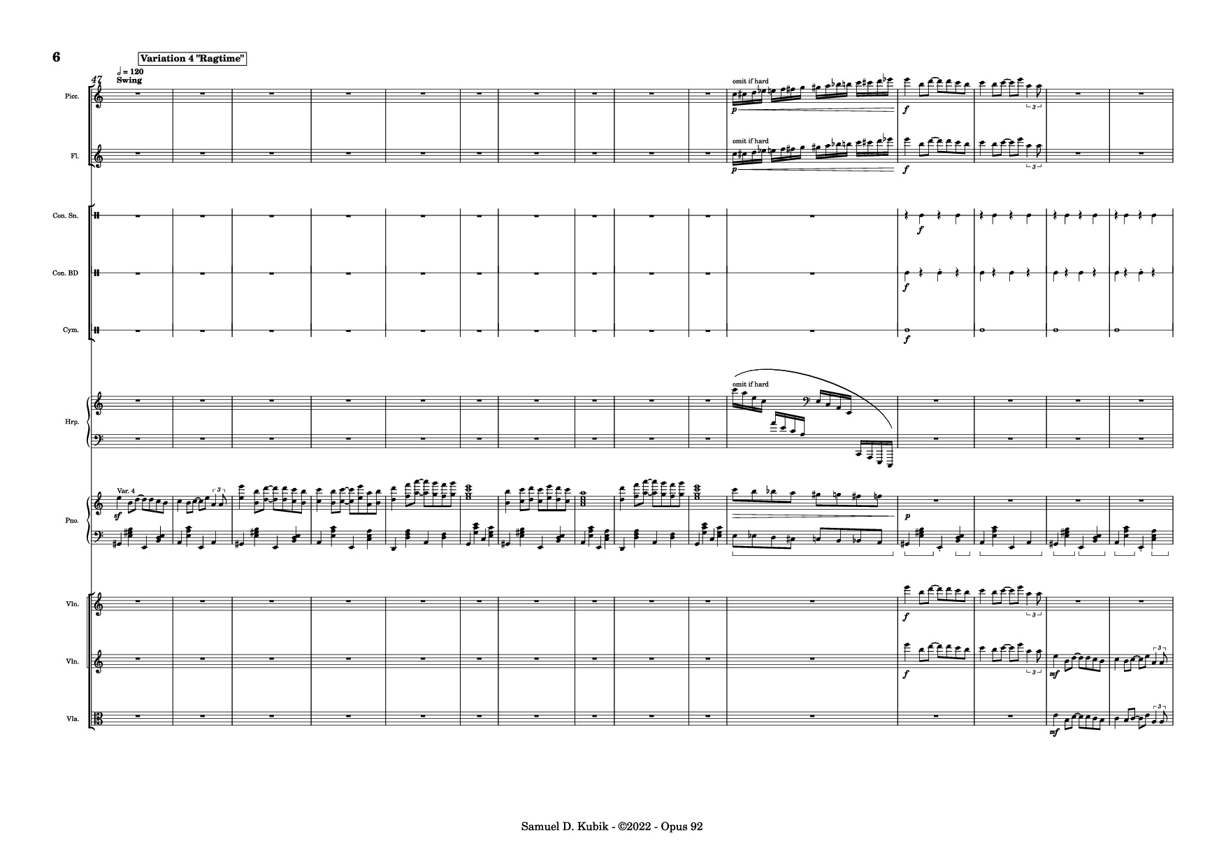 Page 6 of the piano sheet music PDF Piano – Tetris Theme Variations Piano by Samuel D. Kubik