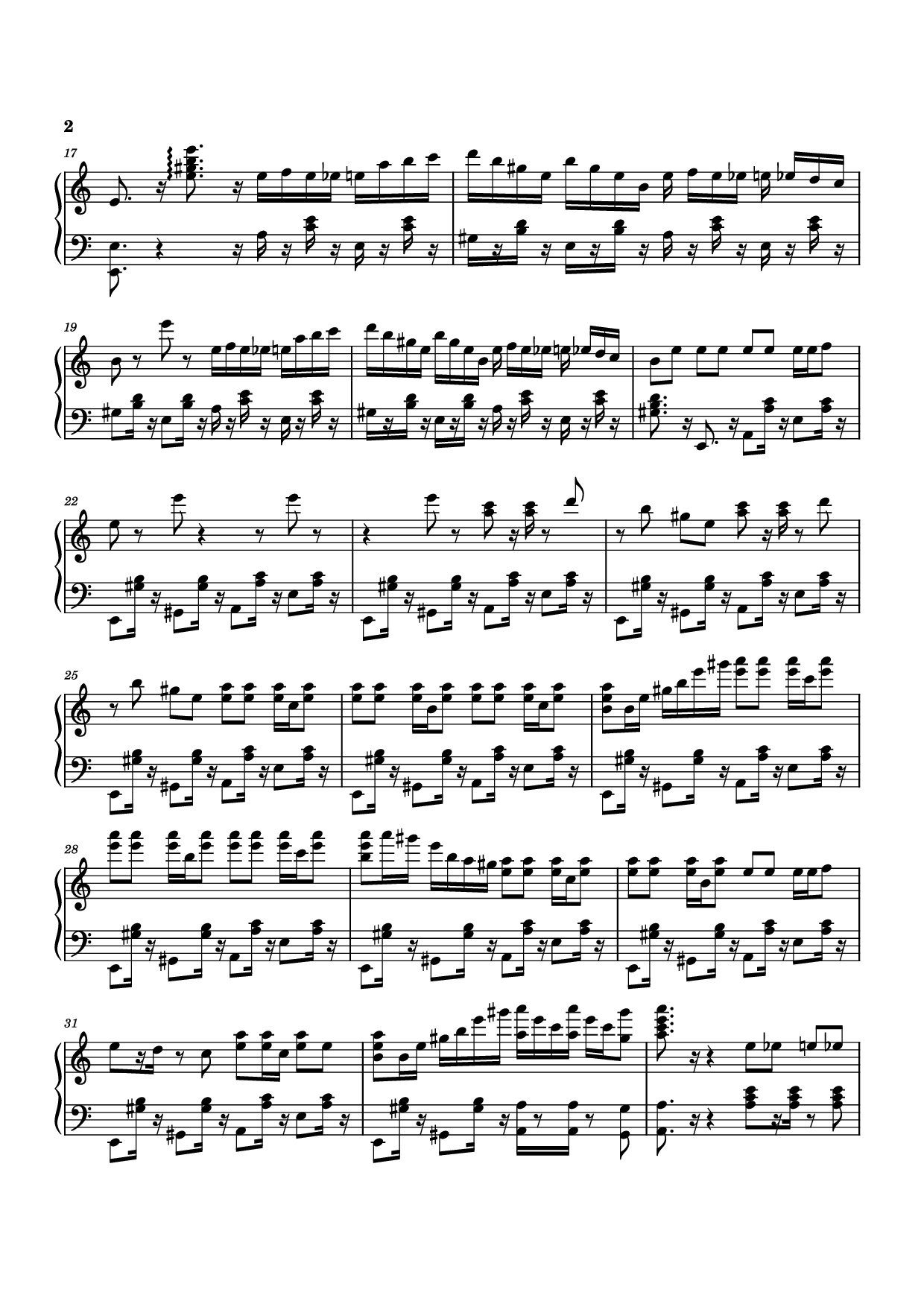 Page 2 of the piano sheet music PDF Piano – Mashle OP thing Piano by Undefined