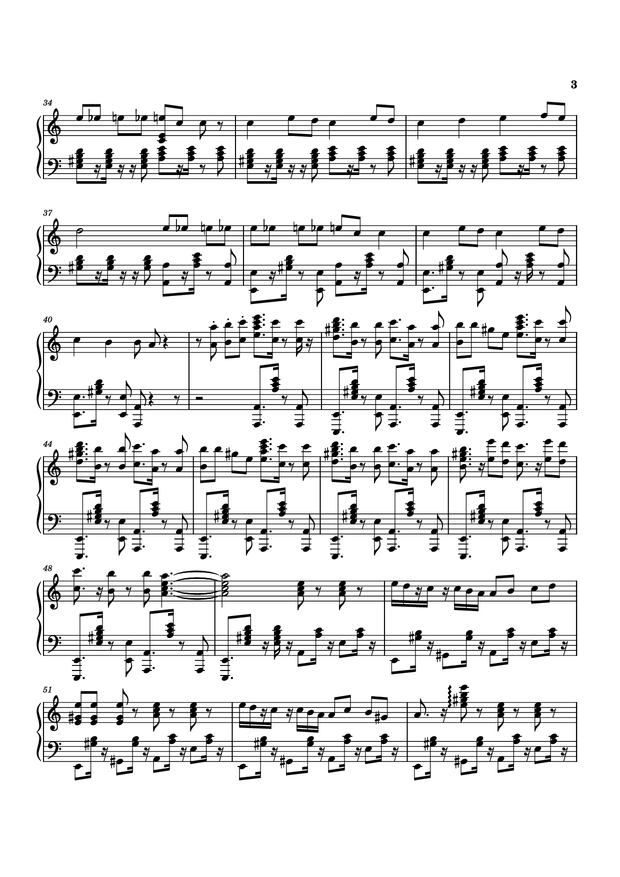 Page 3 of the piano sheet music PDF Piano – Mashle OP thing Piano by Undefined