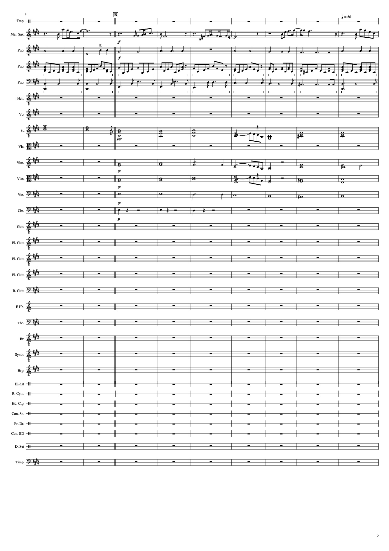 Page 3 of the piano sheet music PDF Piano – John Miles - Music Piano by Undefined