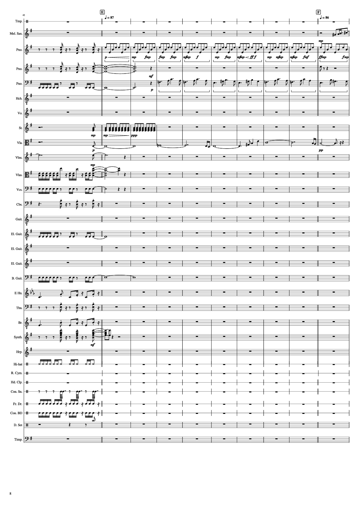 Page 8 of the piano sheet music PDF Piano – John Miles - Music Piano by Undefined