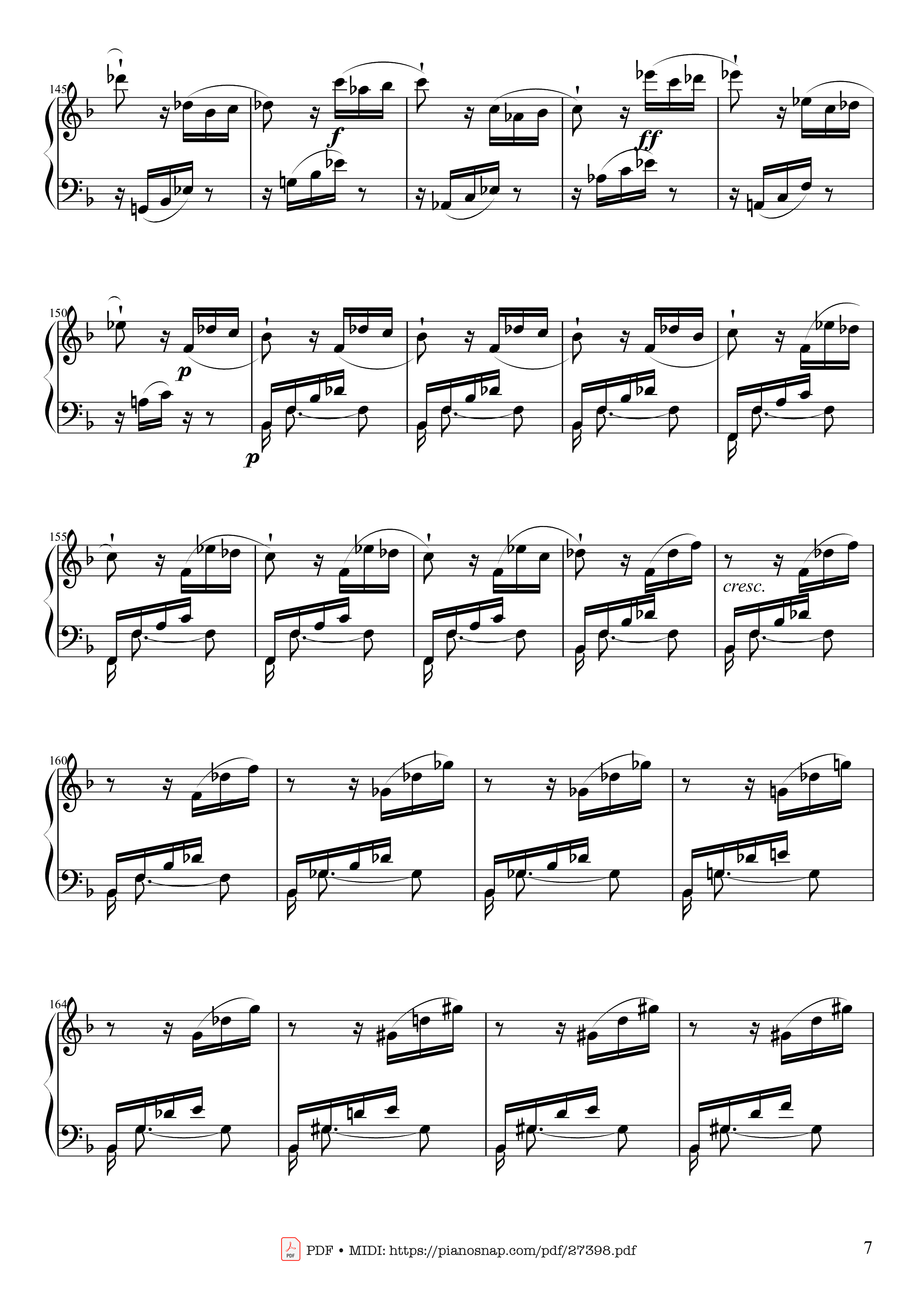 Page 7 of the piano sheet music PDF Piano – Sonate No. 17, Tempest (3rd Movement) by Beethoven