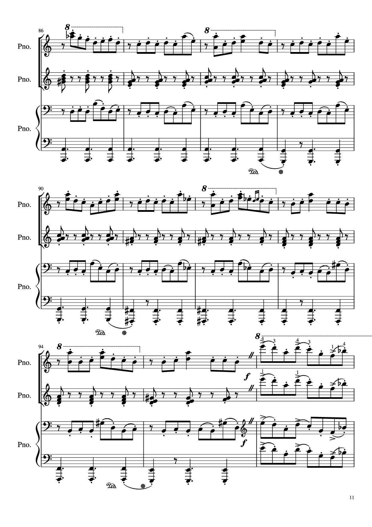 Page 11 of the piano sheet music PDF Piano – Libertango (piano duet) by Astor Piazzolla
