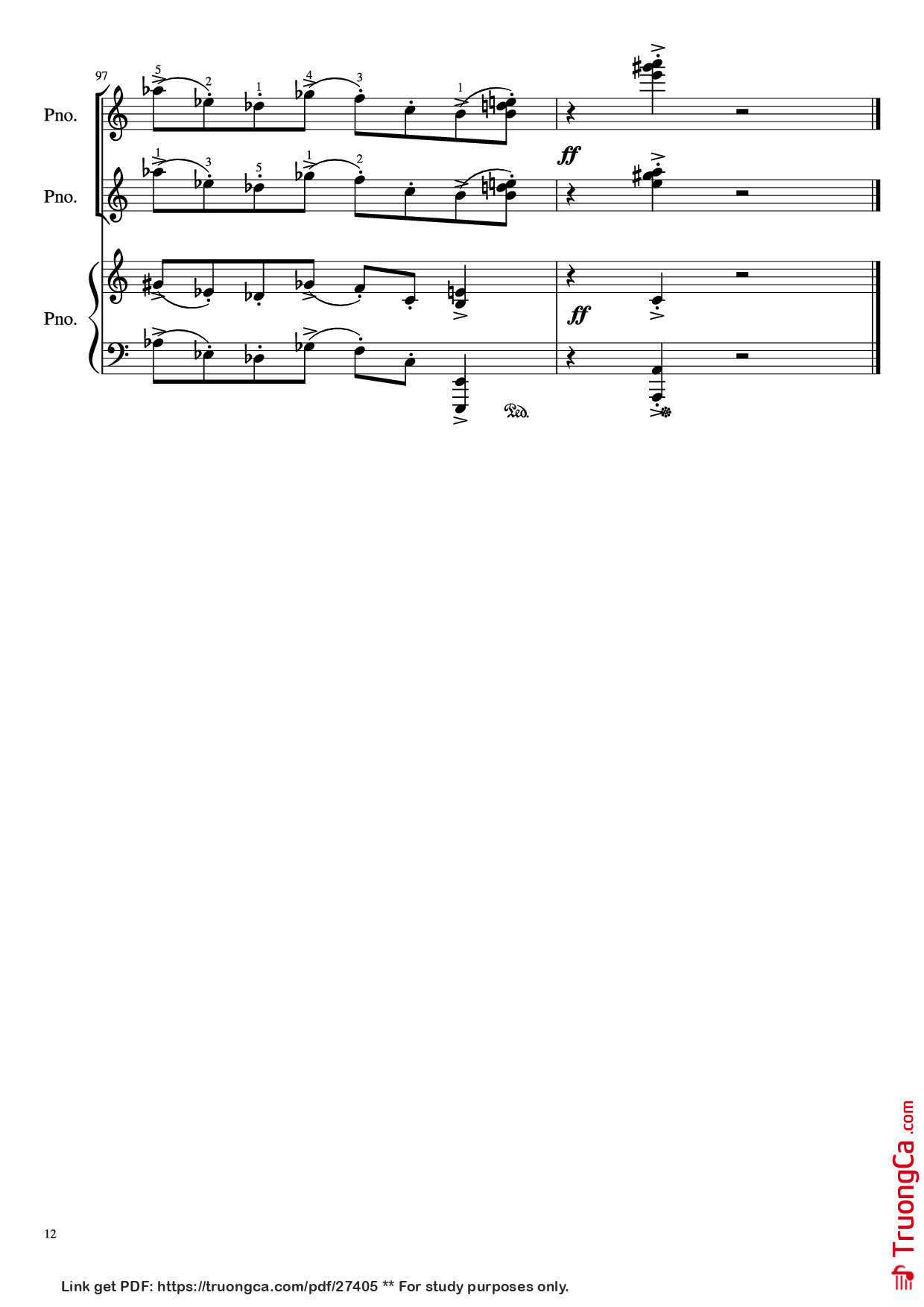 Page 12 of the piano sheet music PDF Piano – Libertango (piano duet) by Astor Piazzolla