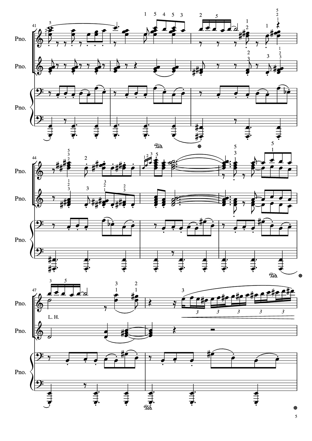 Page 5 of the piano sheet music PDF Piano – Libertango (piano duet) by Astor Piazzolla