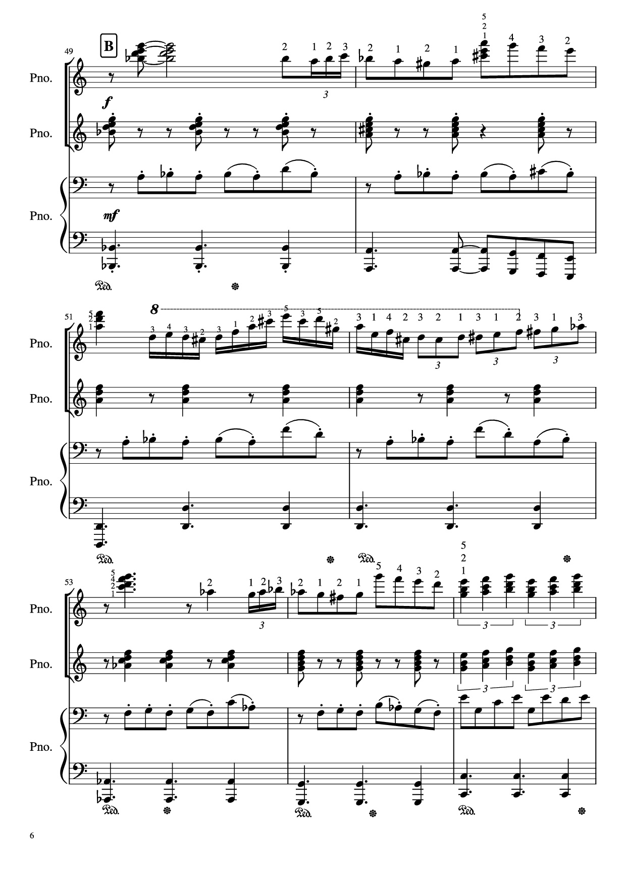 Page 6 of the piano sheet music PDF Piano – Libertango (piano duet) by Astor Piazzolla