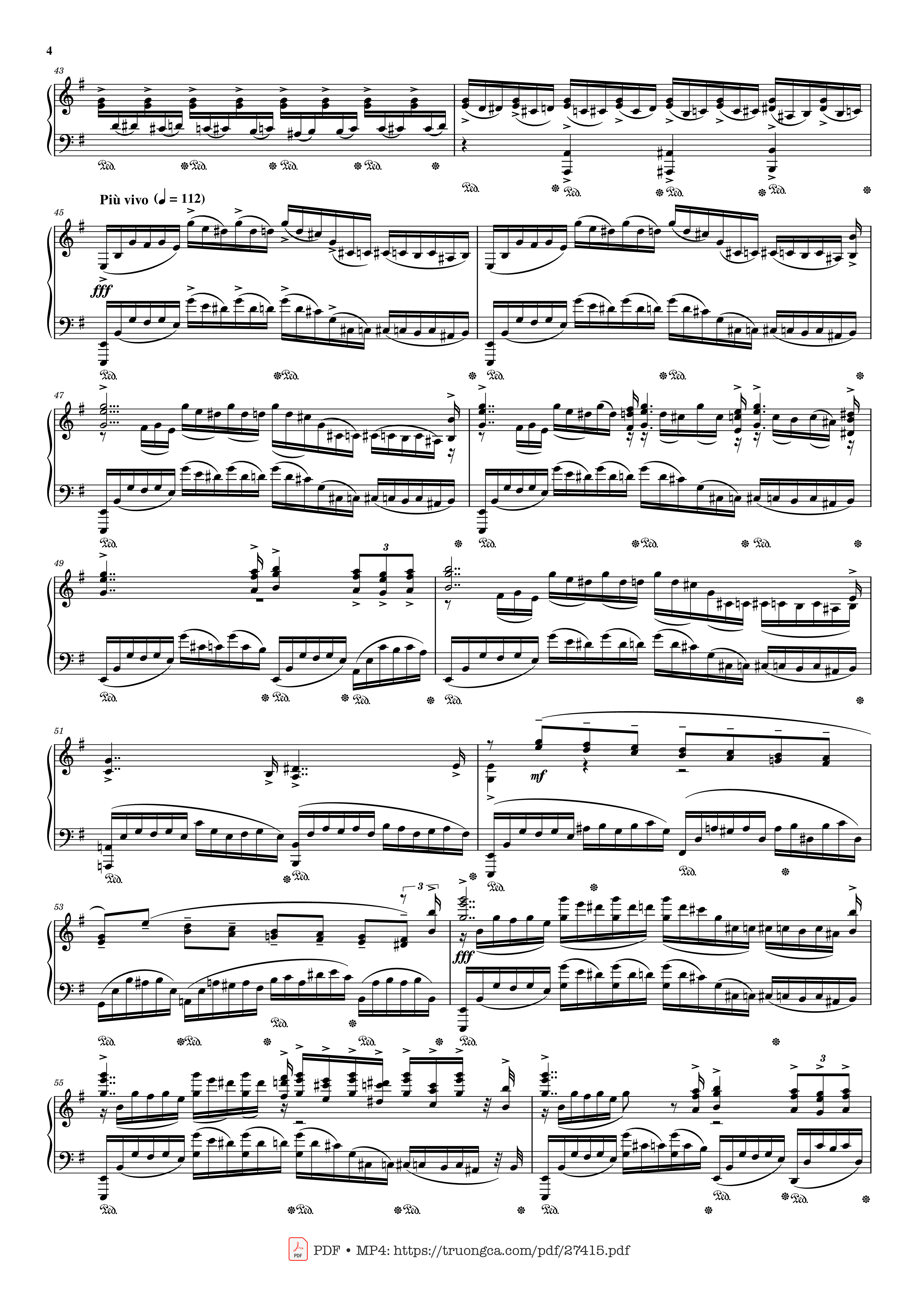 Page 4 of the piano sheet music PDF Piano – Moment Musicaux - Op.16 No.4 Piano by Sergei Rachmaninoff