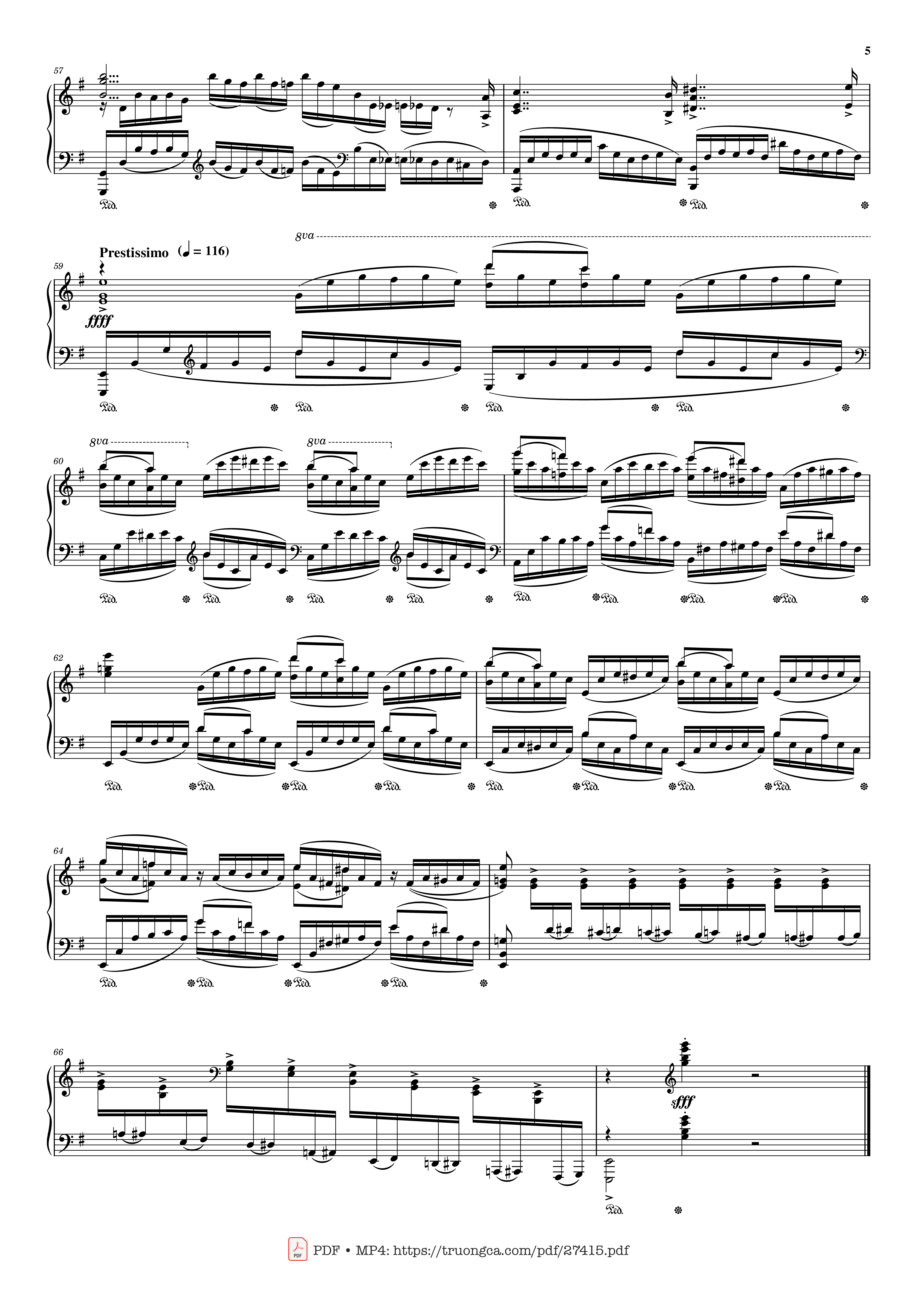 Page 5 of the piano sheet music PDF Piano – Moment Musicaux - Op.16 No.4 Piano by Sergei Rachmaninoff