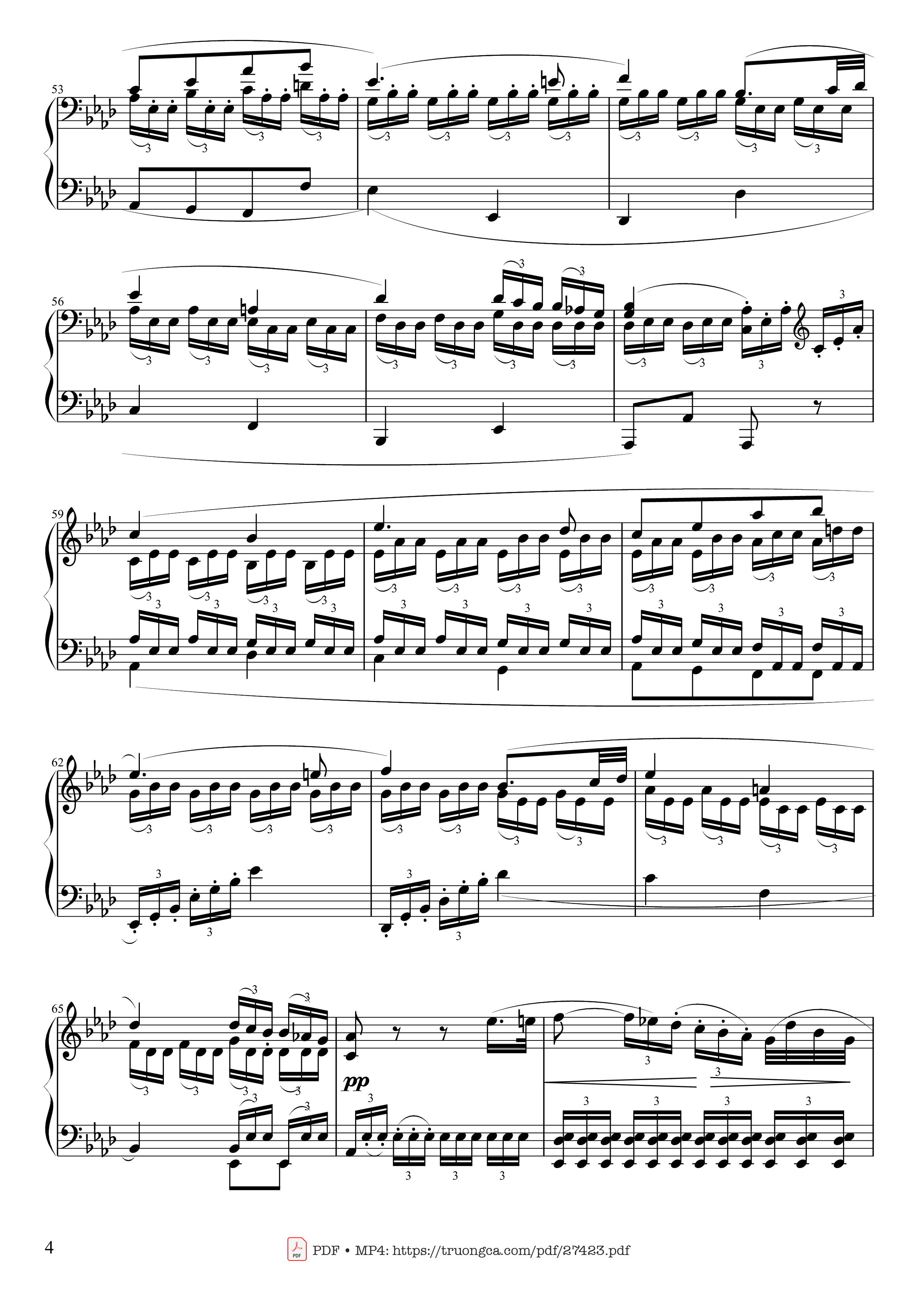 Page 4 of the piano sheet music PDF Piano – Sonate No. 8, Pathétique Piano by Ludwig van Beethoven