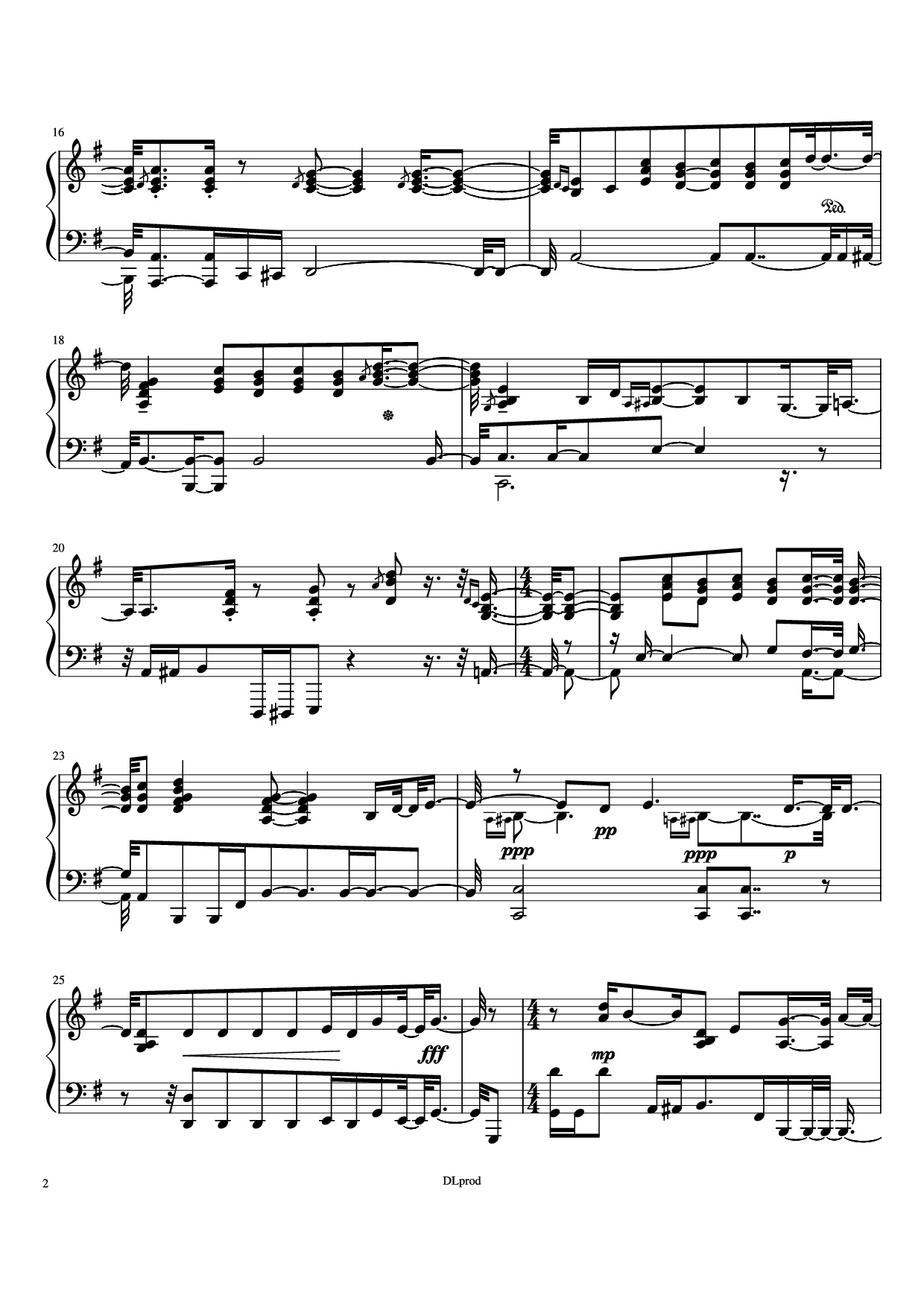 Page 2 of the piano sheet music PDF Piano – Man in the miror Piano by Love-nsky