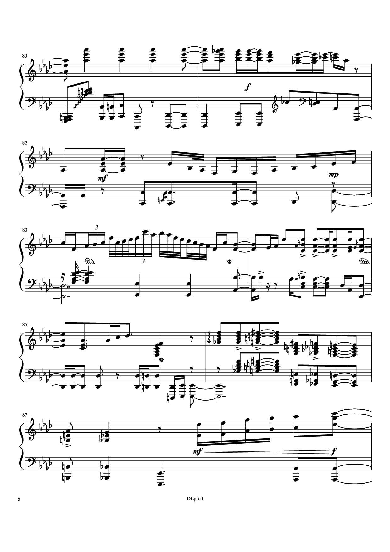 Page 8 of the piano sheet music PDF Piano – Man in the miror Piano by Love-nsky