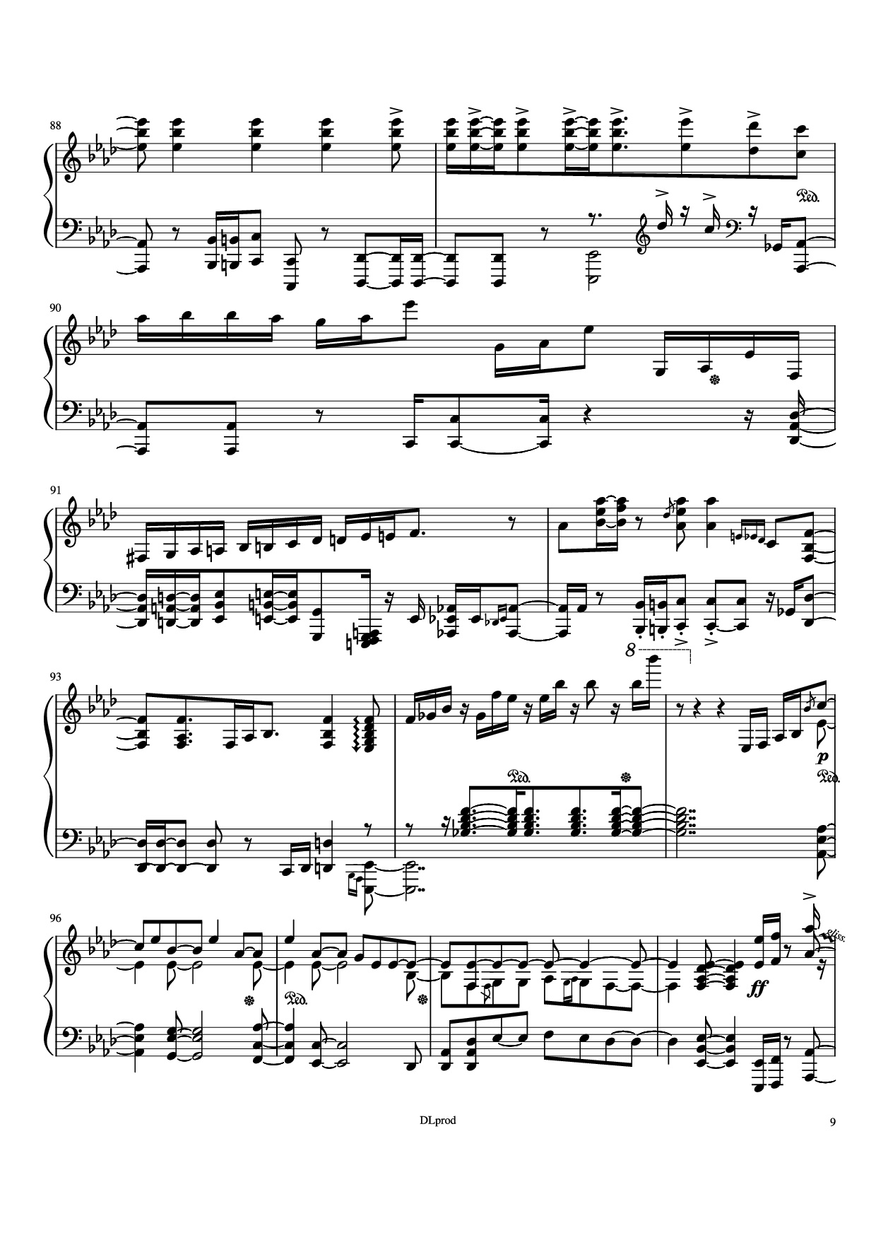 Page 9 of the piano sheet music PDF Piano – Man in the miror Piano by Love-nsky