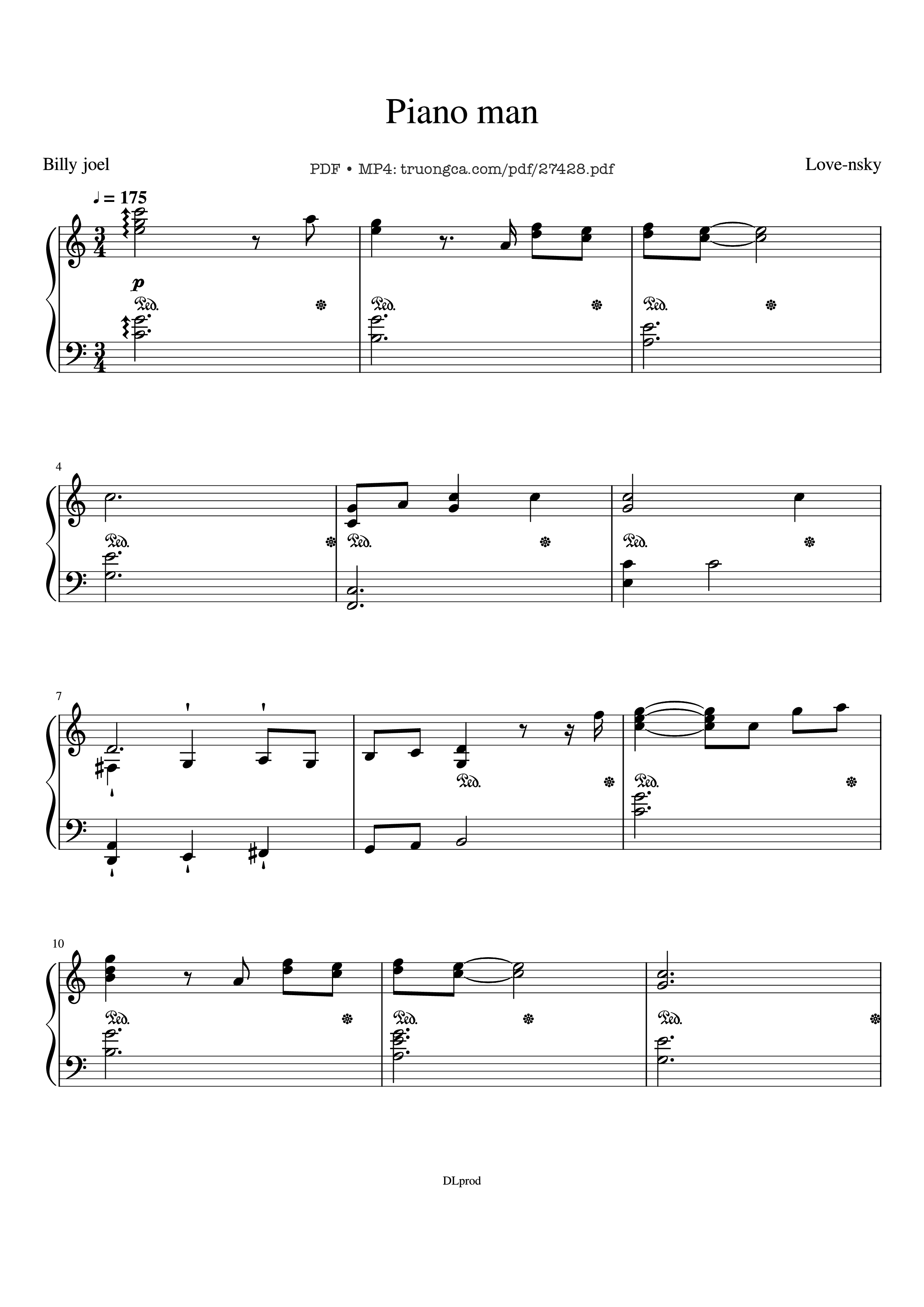 Page 1 of the piano sheet music PDF Piano – Piano man - Billy Joel (Easy Piano) by Love-nsky