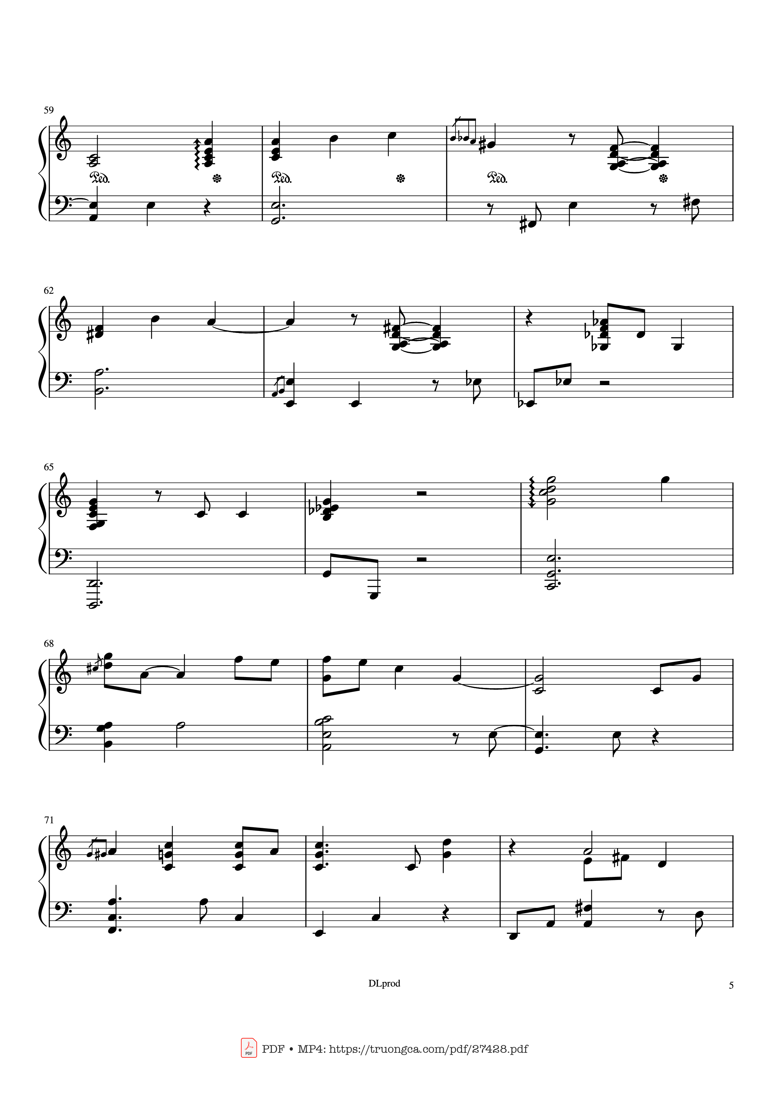 Page 5 of the piano sheet music PDF Piano – Piano man - Billy Joel (Easy Piano) by Love-nsky