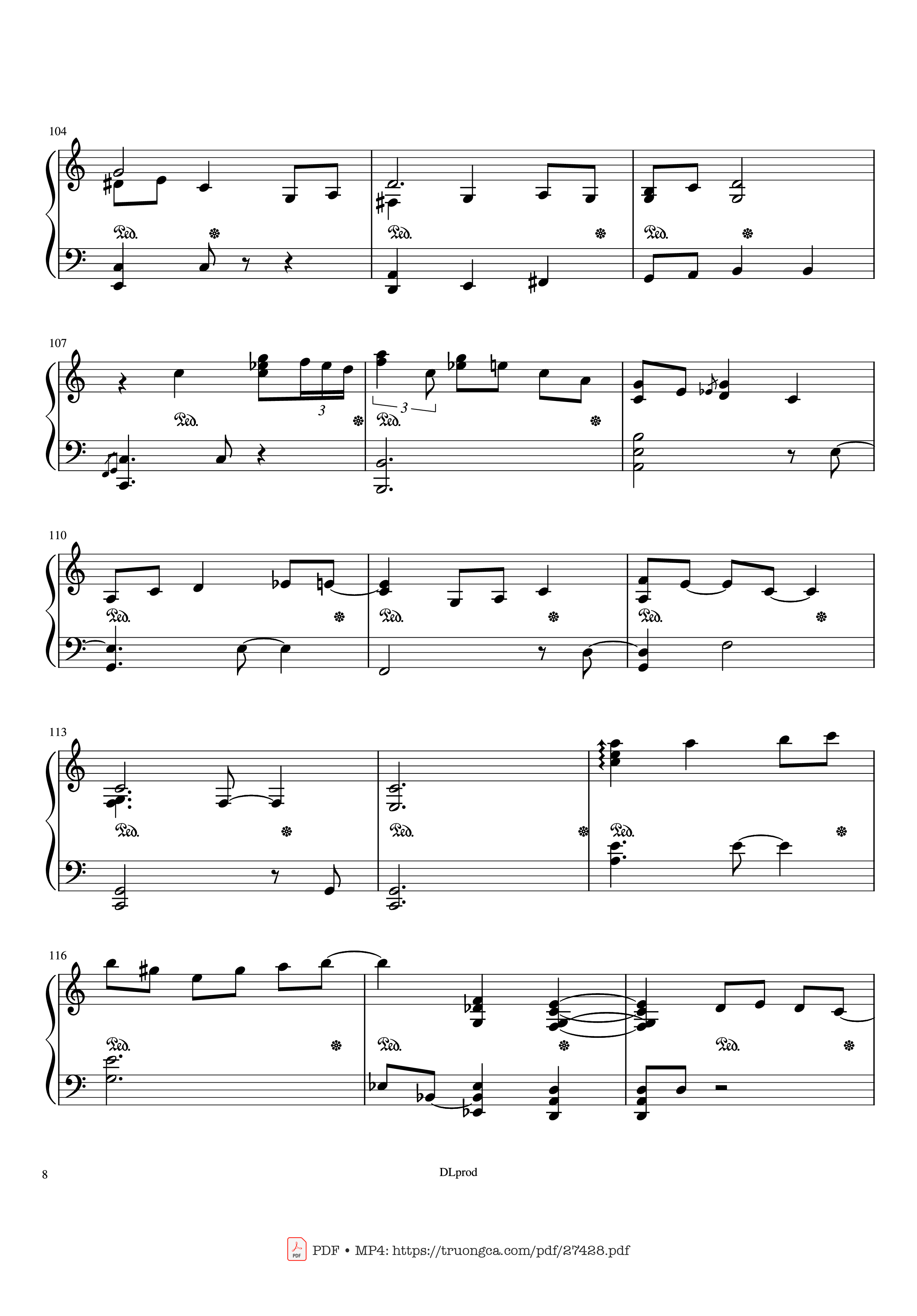 Page 8 of the piano sheet music PDF Piano – Piano man - Billy Joel (Easy Piano) by Love-nsky