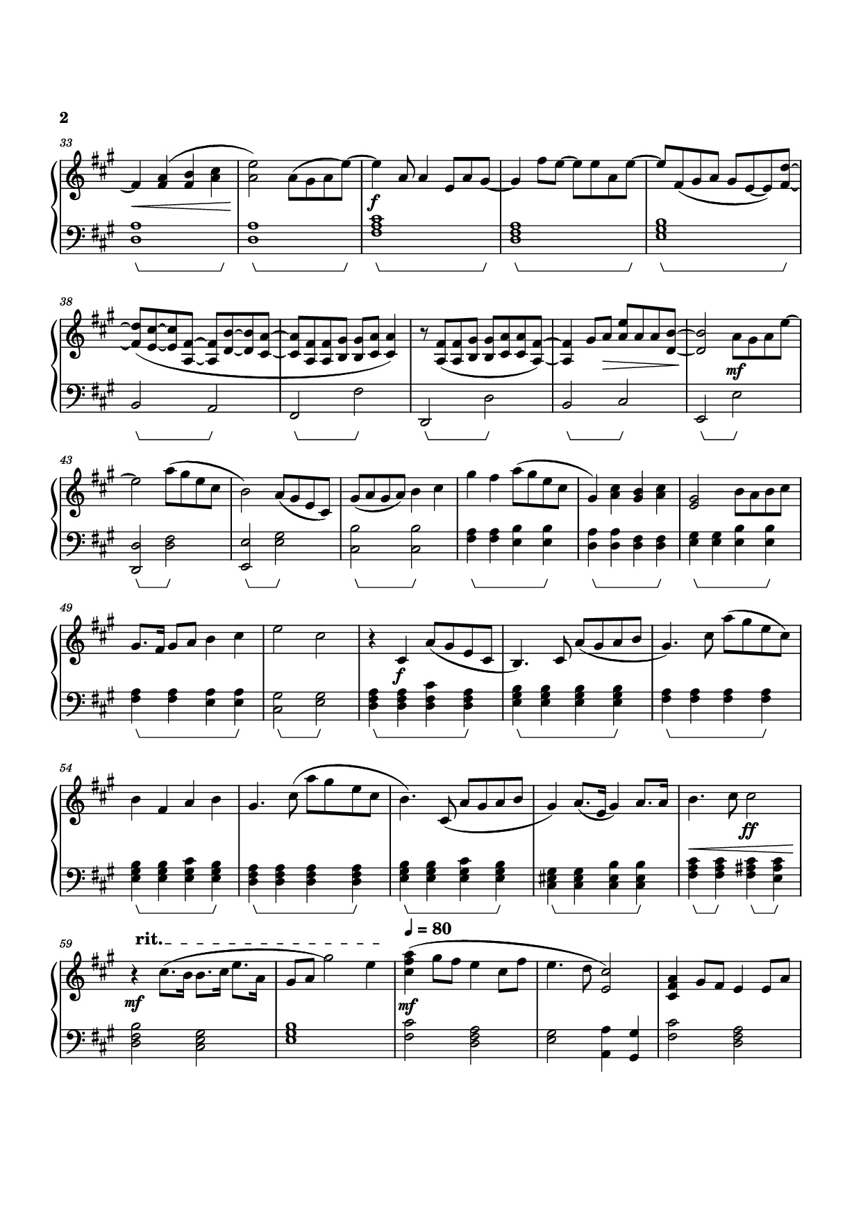 Page 2 of the piano sheet music PDF Piano – Attack on Titan S4 ED - Akuma no Ko Piano by Arranged by Vincent DeArth-Pendley