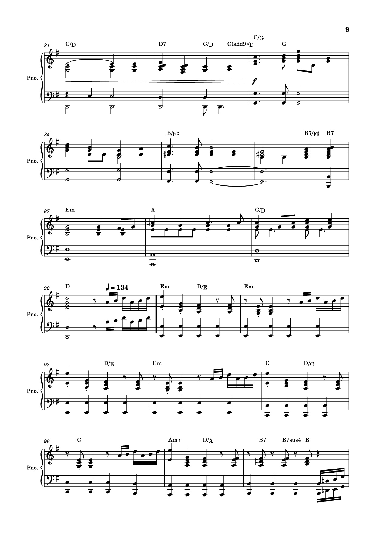 Page 9 of the piano sheet music PDF Piano – score-ac10da829c3a45c6064f733a05b3831e Piano by Undefined