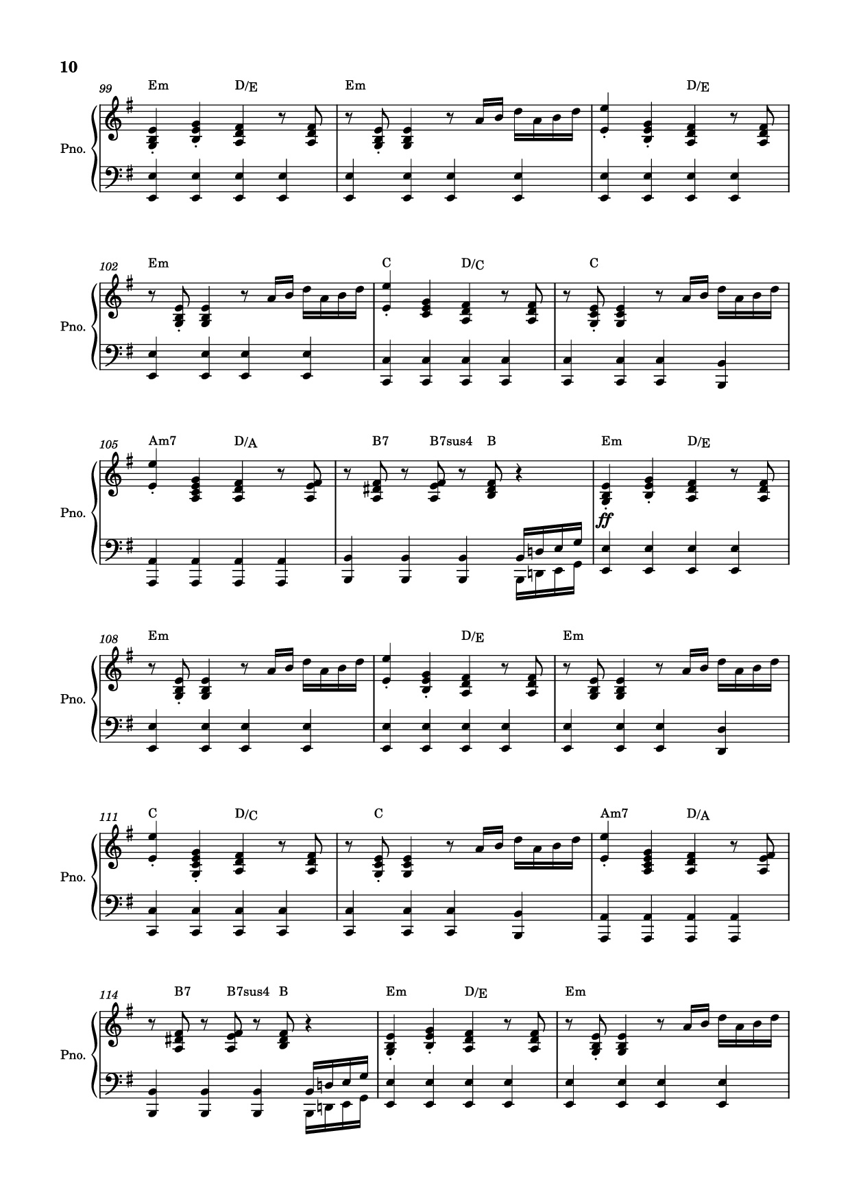 Page 10 of the piano sheet music PDF Piano – score-ac10da829c3a45c6064f733a05b3831e Piano by Undefined