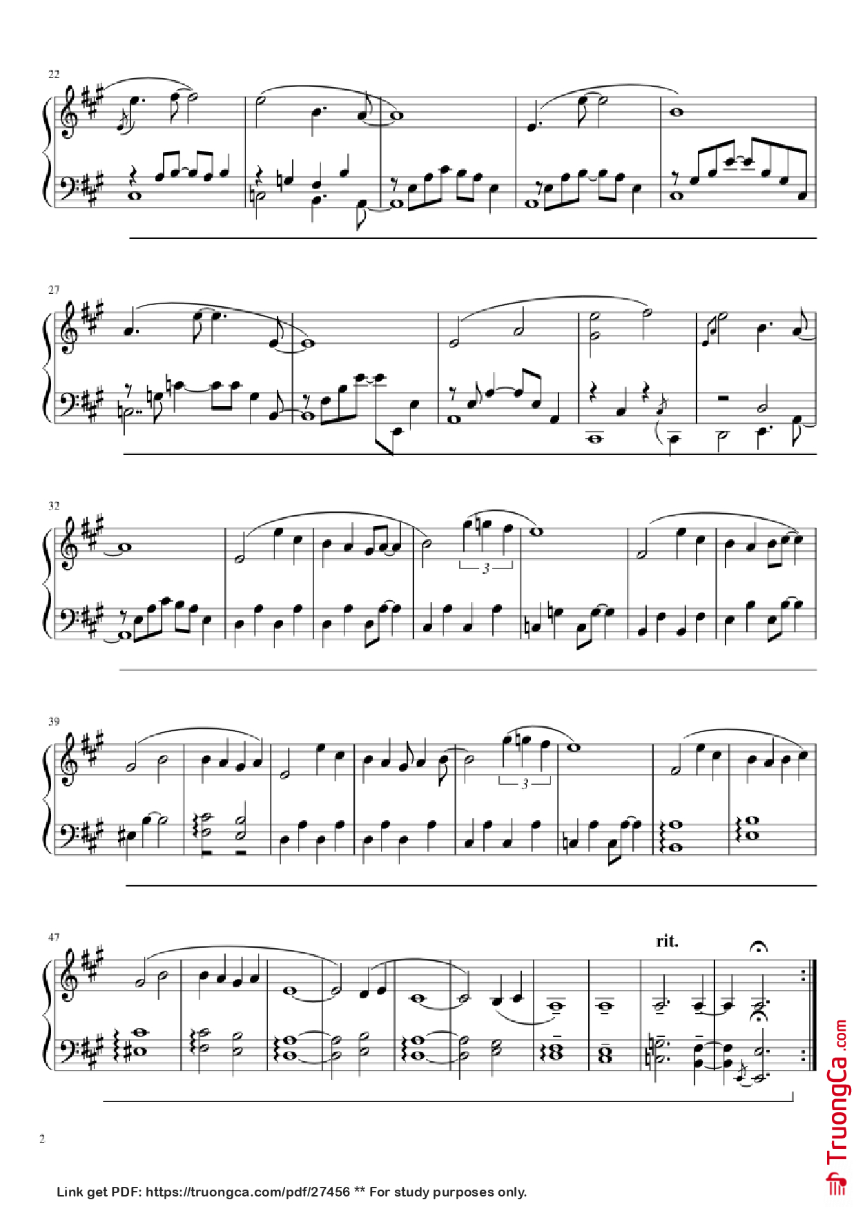 Page 2 of the piano sheet music PDF Piano – Undertale: Home ( Piano) by Composed by Toby Fox