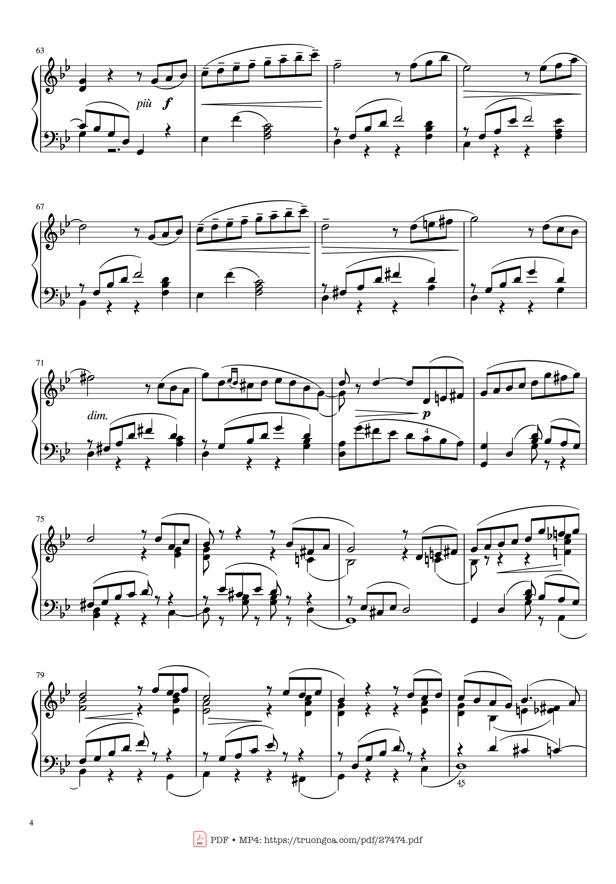 Page 4 of the piano sheet music PDF Piano – The Seasons, Op. 37a, June, Barcarolle, Tchaikovsky by Pyotr Ilyich Tchaikovsky