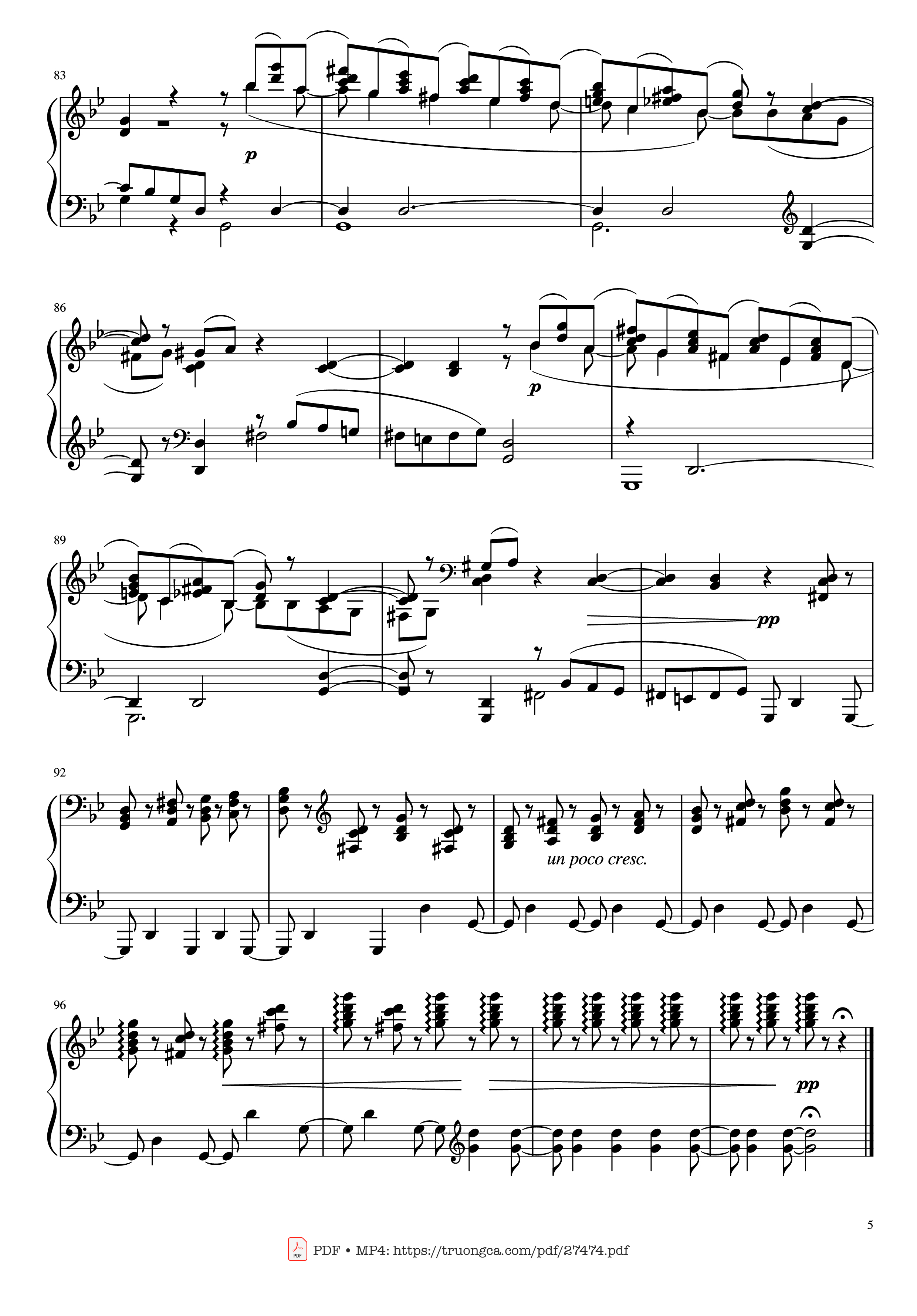 Page 5 of the piano sheet music PDF Piano – The Seasons, Op. 37a, June, Barcarolle, Tchaikovsky by Pyotr Ilyich Tchaikovsky