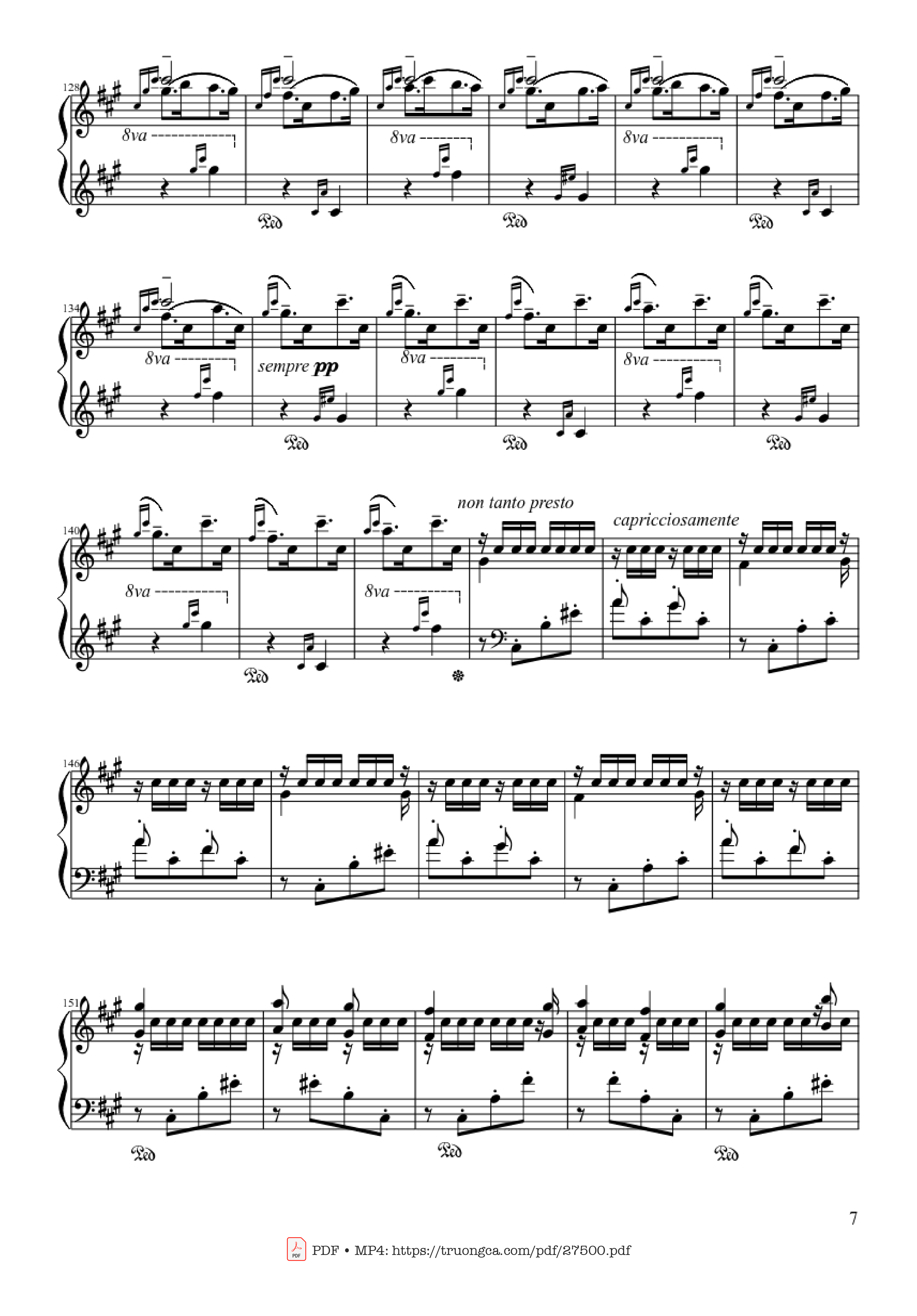 Page 7 of the piano sheet music PDF Piano – Hungarian Rhapsody No. 2 by Franz Liszt