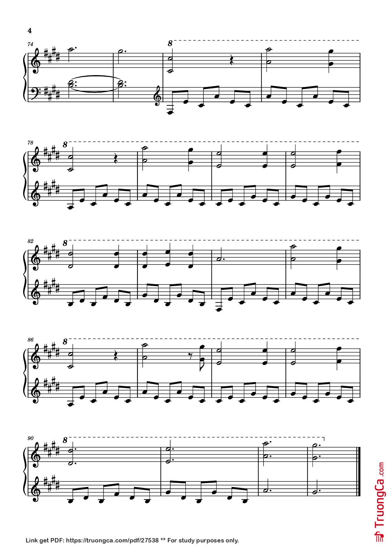 Page 4 of the piano sheet music PDF Piano – Idea 15 Piano by Tr: Virginie Ibanez