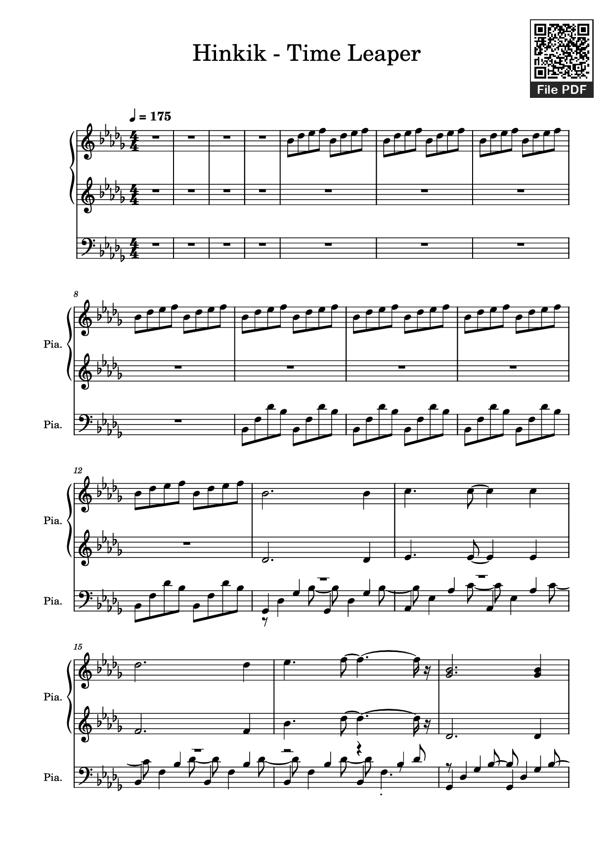 Page 1 of the piano sheet music PDF Piano – Hinkik - Time Leaper Piano by Undefined