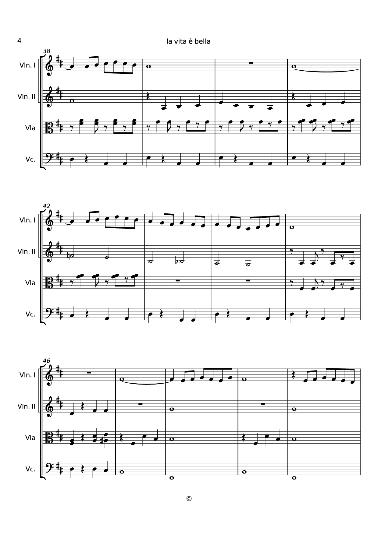 Page 4 of the piano sheet music PDF – la vita è bella Violin by Undefined