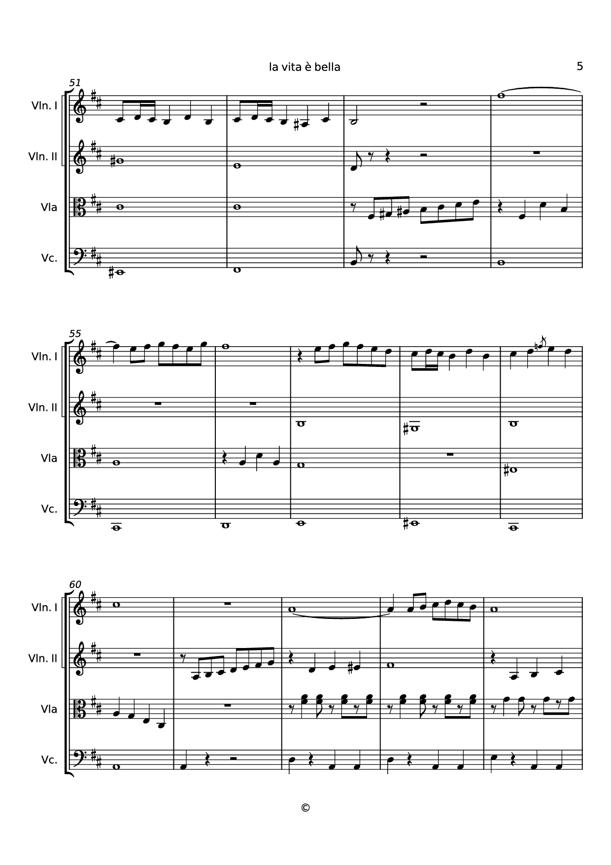 Page 5 of the piano sheet music PDF – la vita è bella Violin by Undefined