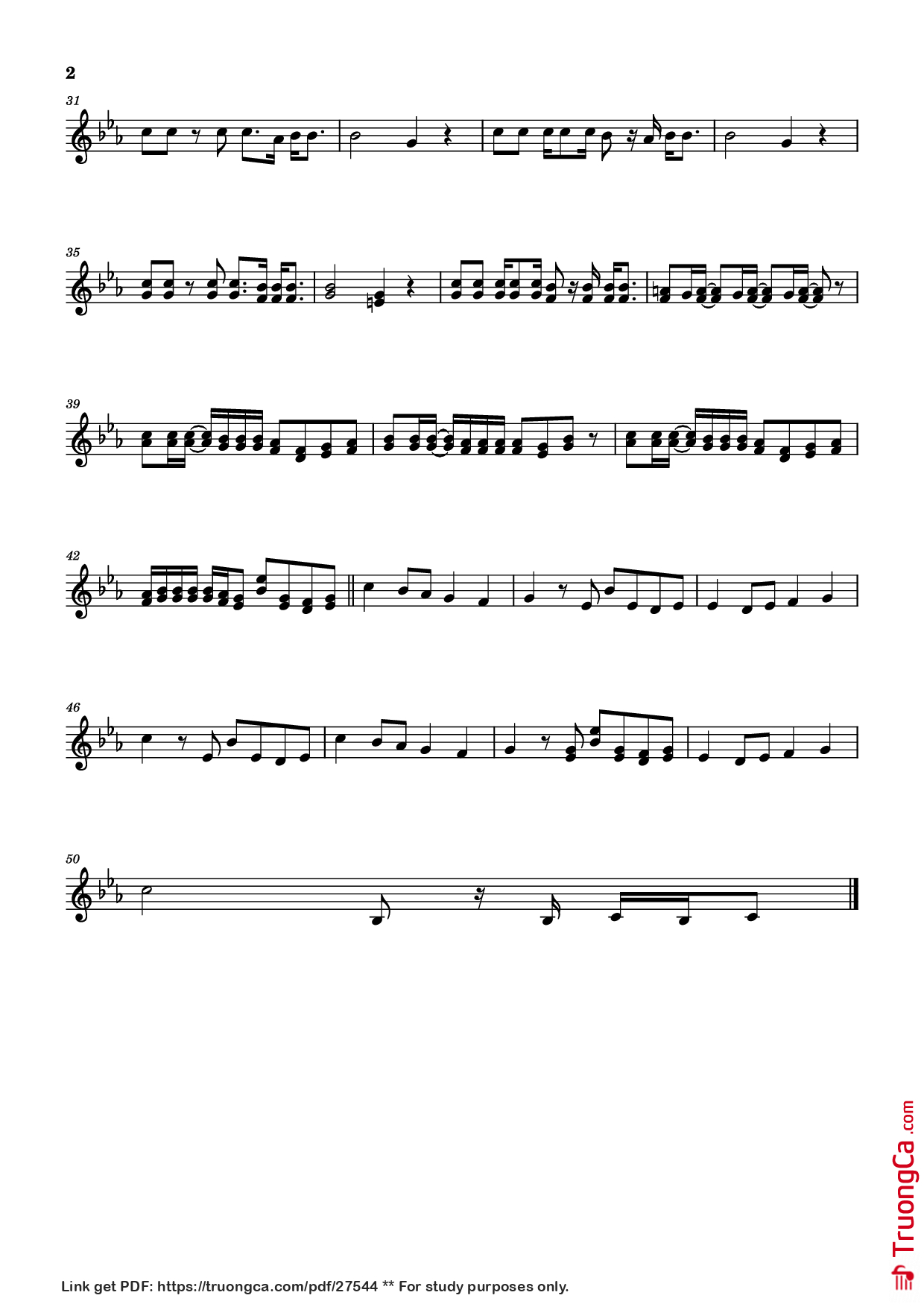 Page 2 of the piano sheet music PDF – Apt. Violin by Rose/B Mars