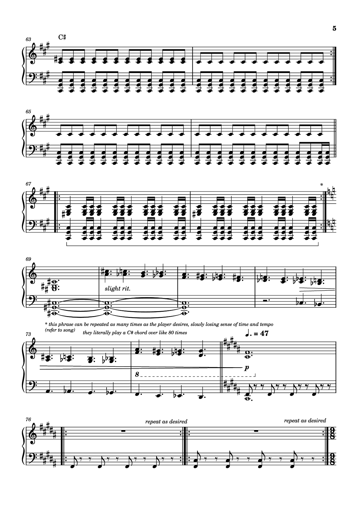 Page 5 of the piano sheet music PDF – Rockets Fall On Rocket Falls Piano by Transcribed by: Sam Anderson