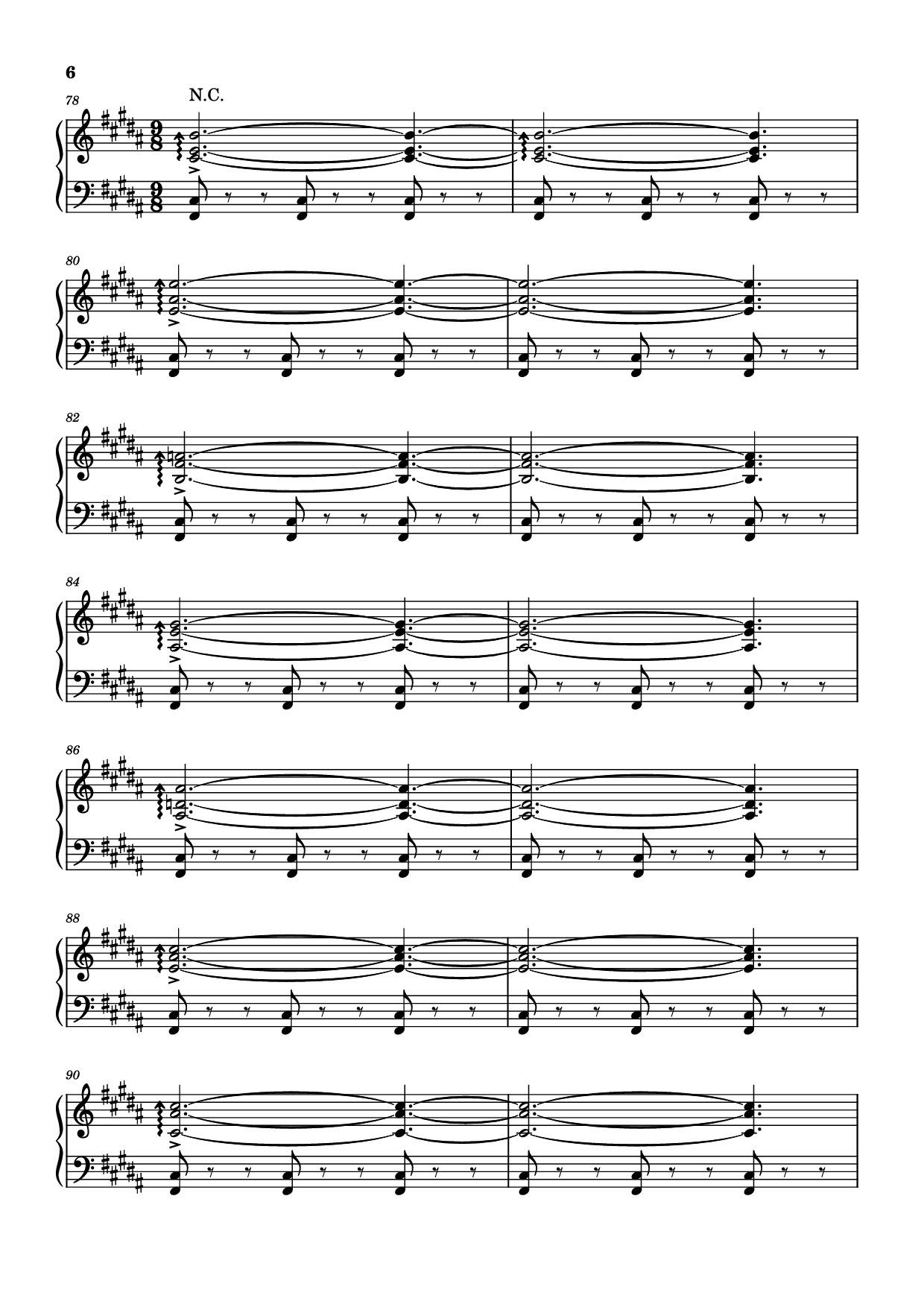 Page 6 of the piano sheet music PDF – Rockets Fall On Rocket Falls Piano by Transcribed by: Sam Anderson