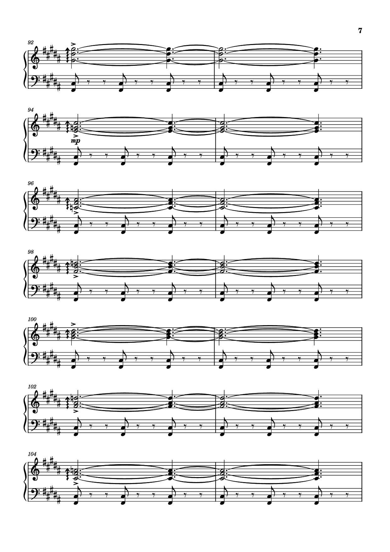 Page 7 of the piano sheet music PDF – Rockets Fall On Rocket Falls Piano by Transcribed by: Sam Anderson