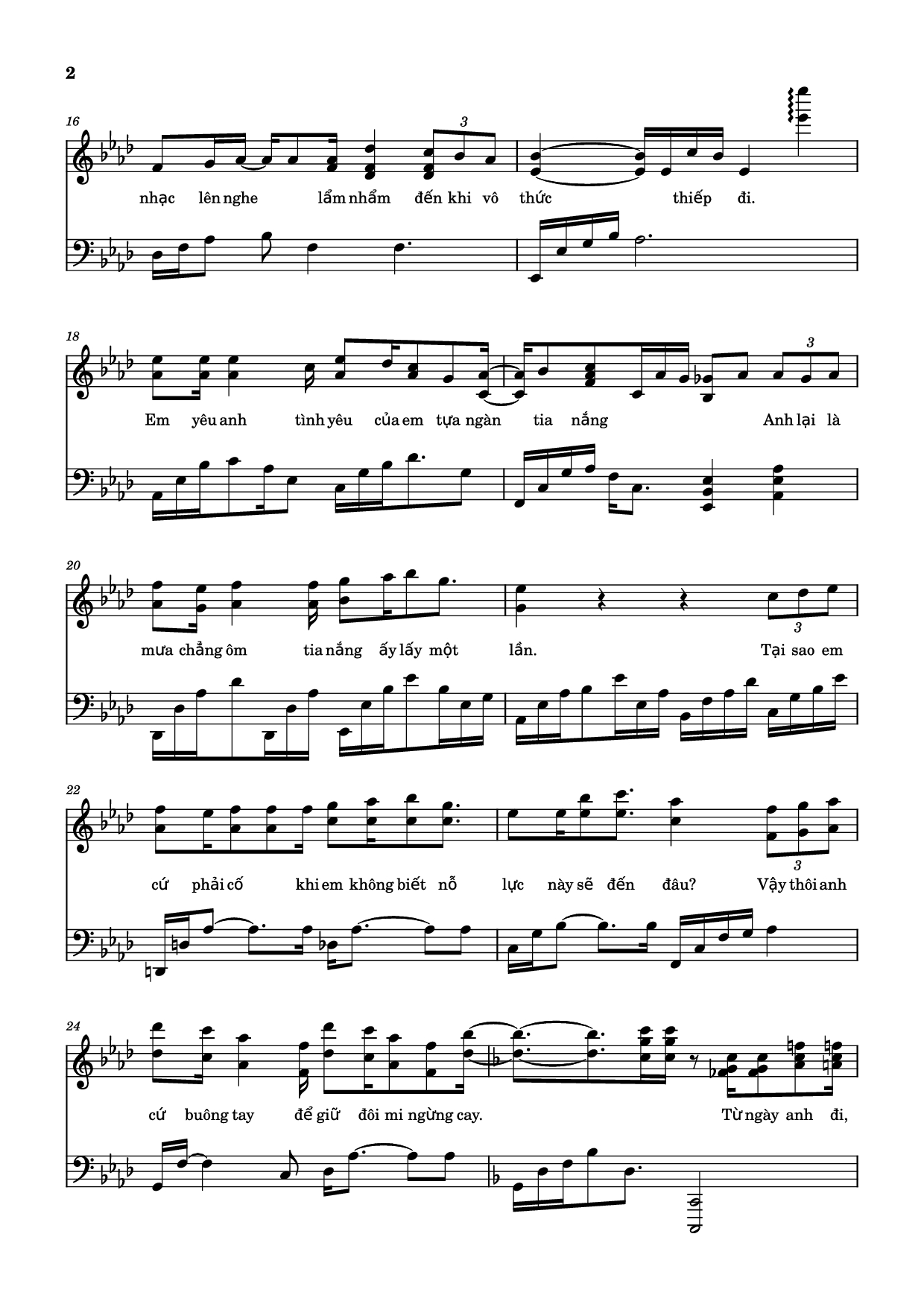 Page 2 of the piano sheet music PDF – Rồi Em Sẽ Gặp Một Chàng Trai Khác Piano by Hứa Kim Tuyền