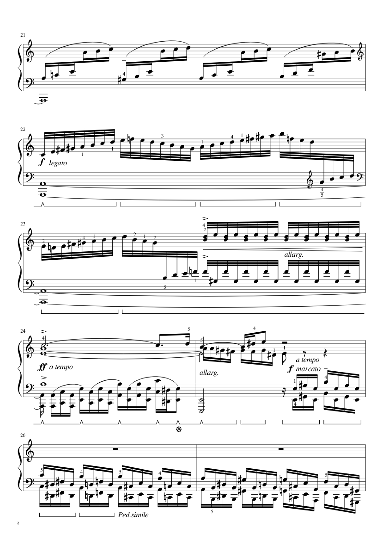 Page 3 of the piano sheet music PDF Piano – BWV 543 Piano by J.S. Bach (1685 - 1750