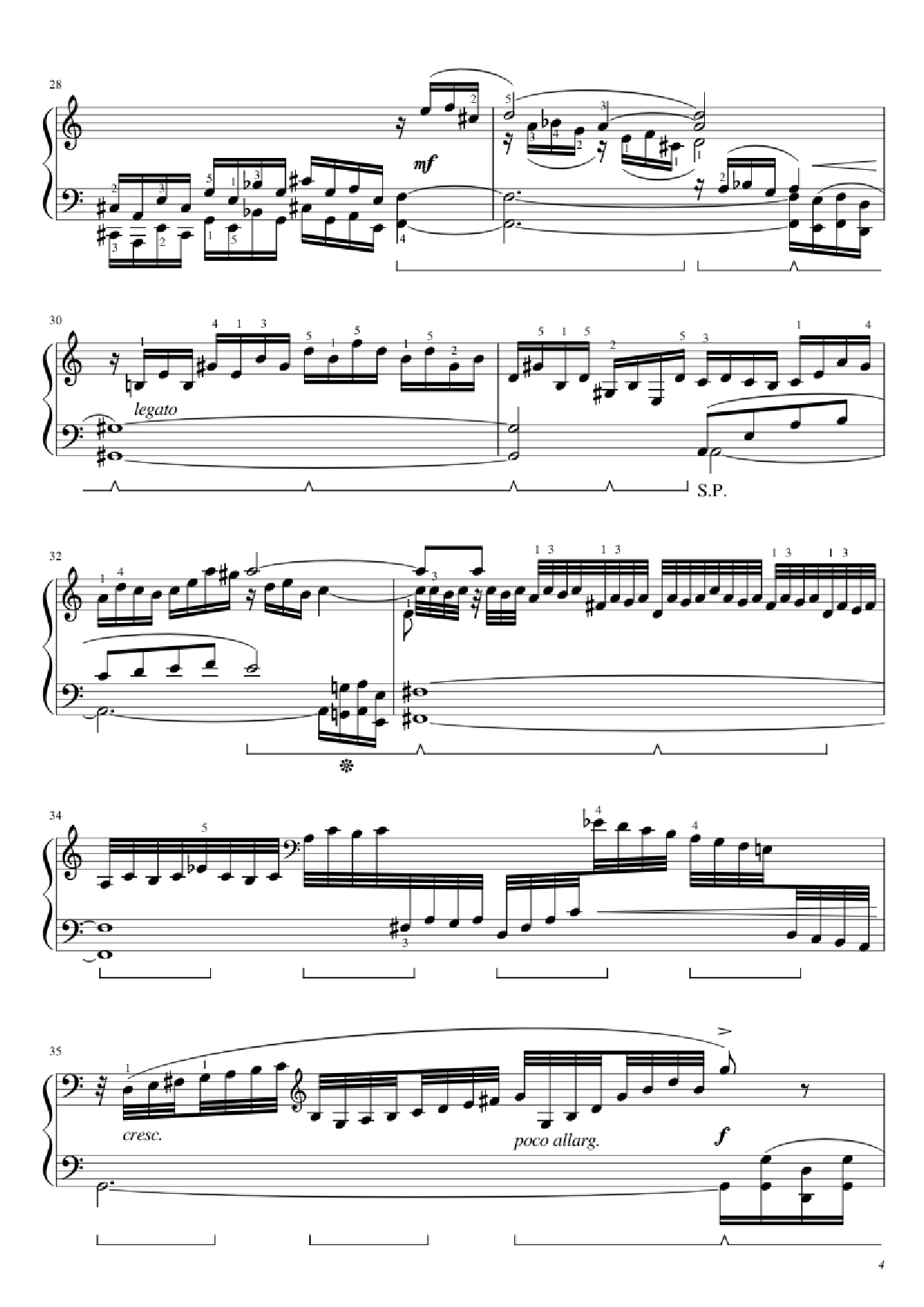 Page 4 of the piano sheet music PDF Piano – BWV 543 Piano by J.S. Bach (1685 - 1750
