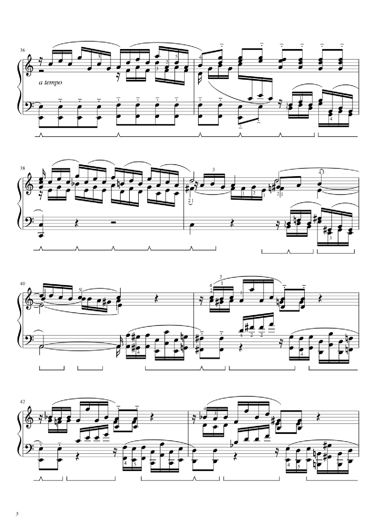 Page 5 of the piano sheet music PDF Piano – BWV 543 Piano by J.S. Bach (1685 - 1750