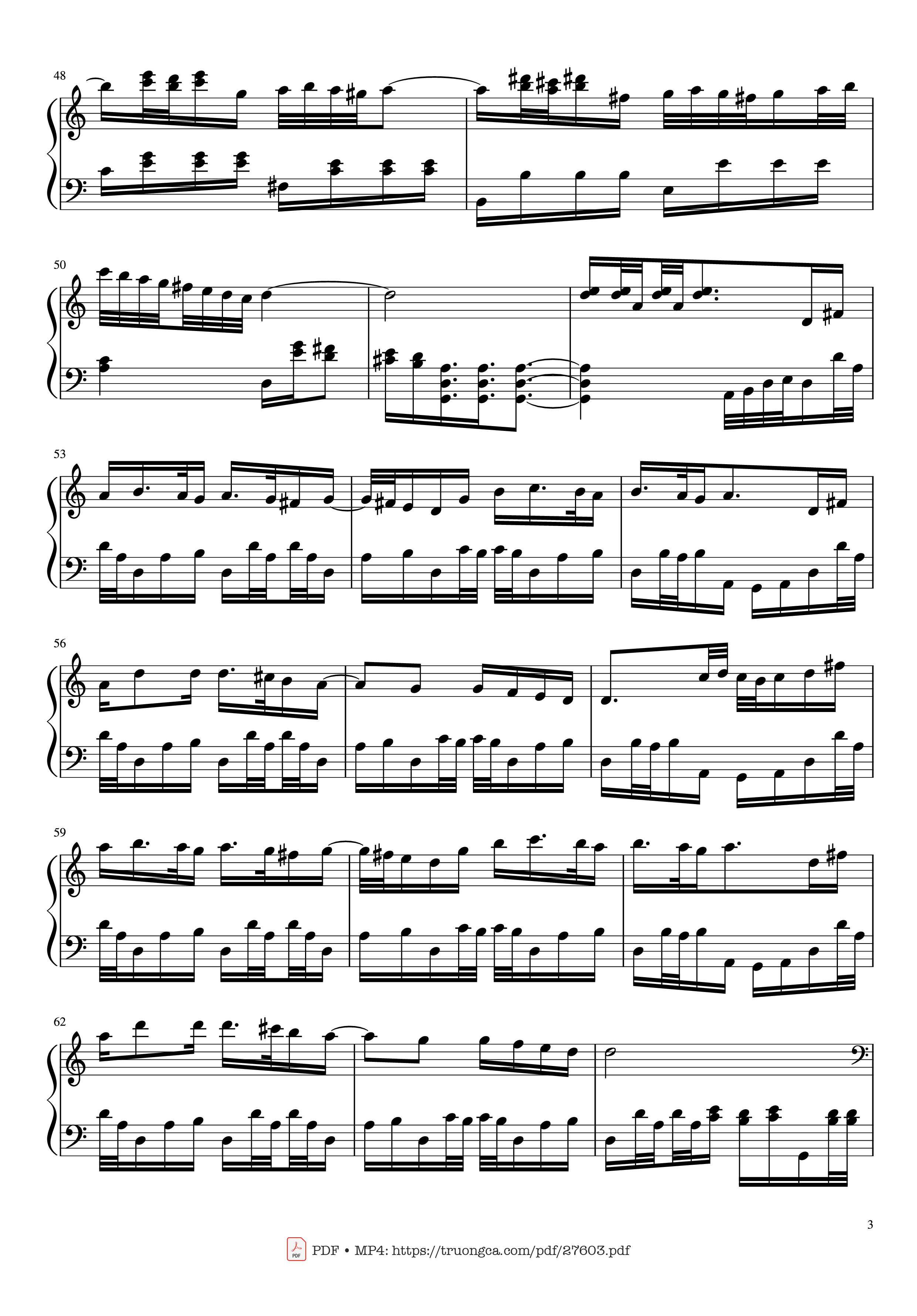 Page 3 of the piano sheet music PDF Piano – A Town with an Ocean View Piano (Advance) by Joe Hisaishi