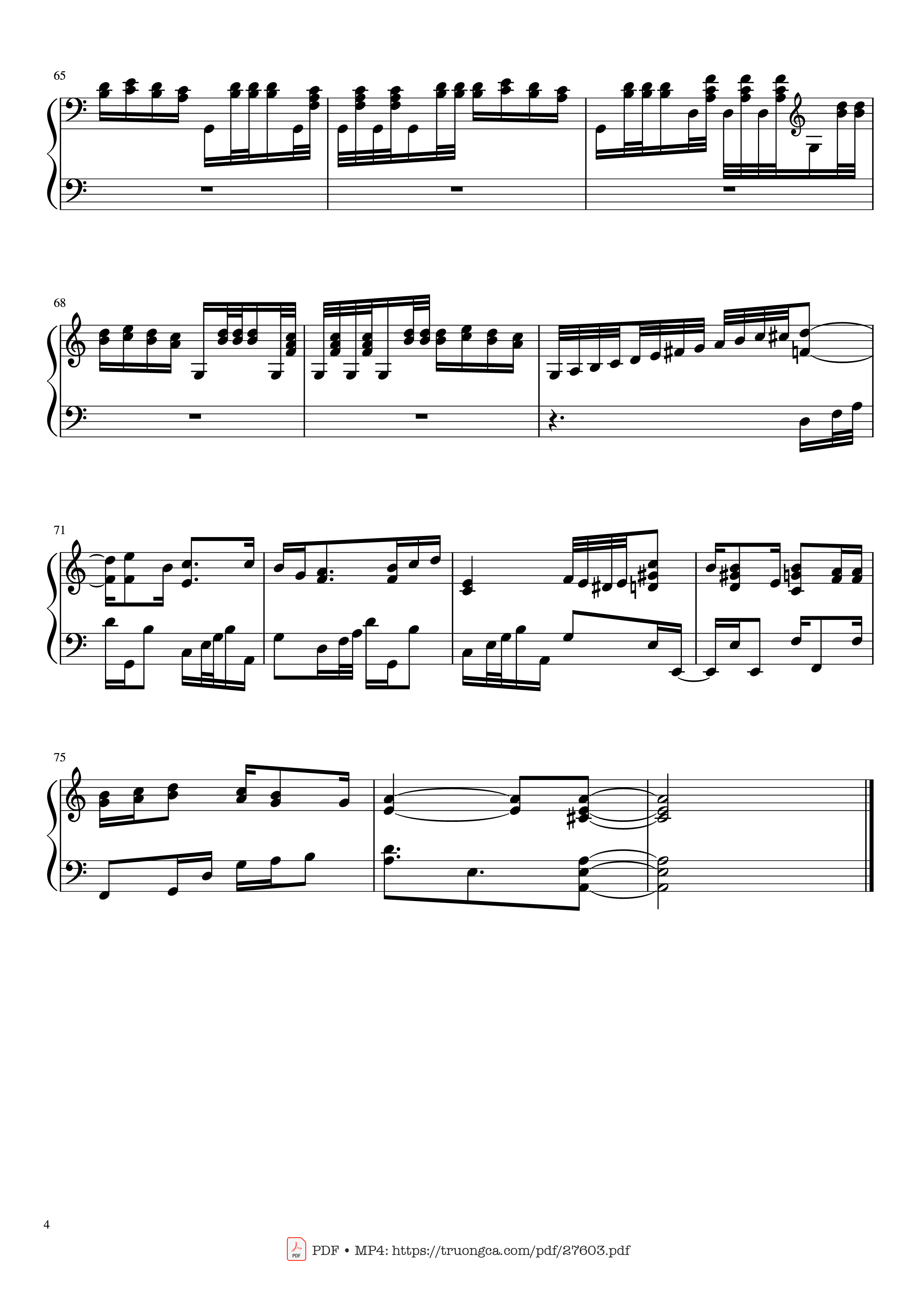 Page 4 of the piano sheet music PDF Piano – A Town with an Ocean View Piano (Advance) by Joe Hisaishi