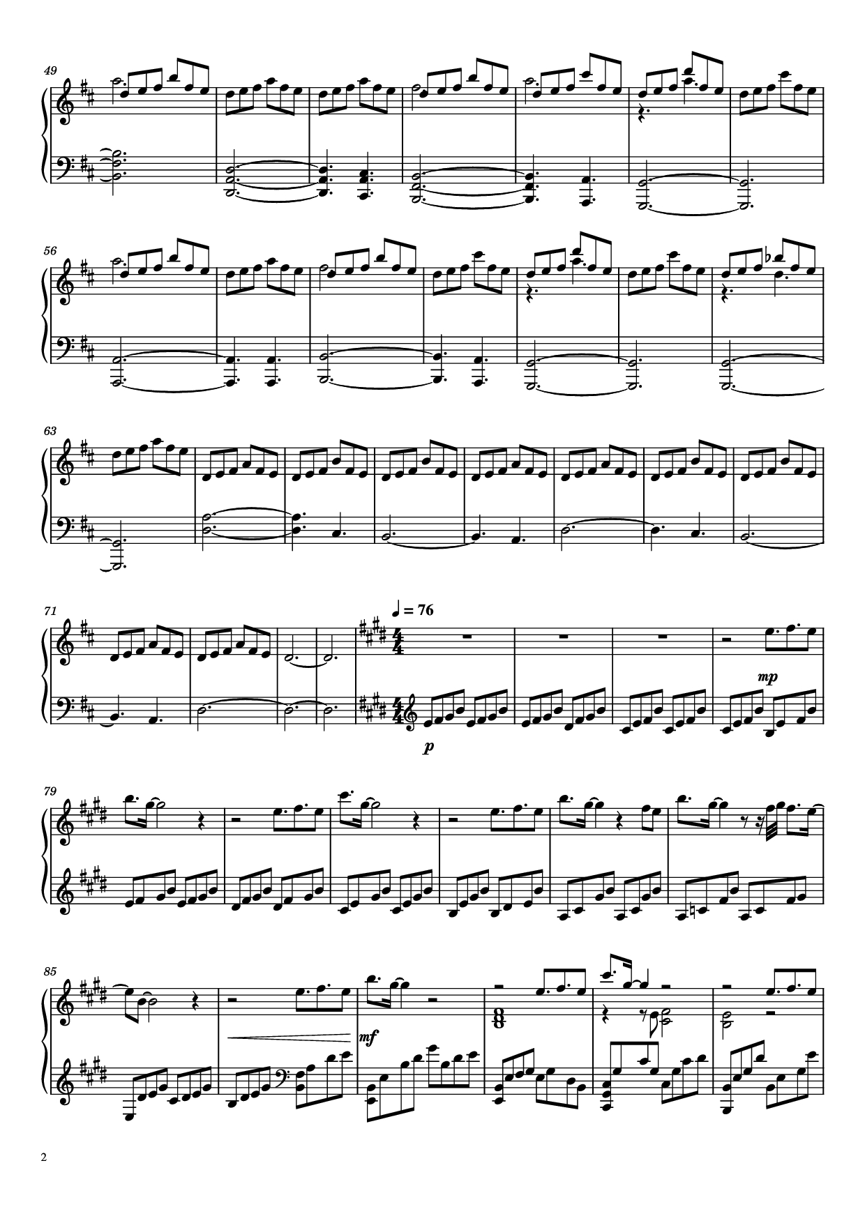 Page 2 of the piano sheet music PDF Piano – Liyue Medley Piano by Yu-Peng Chen