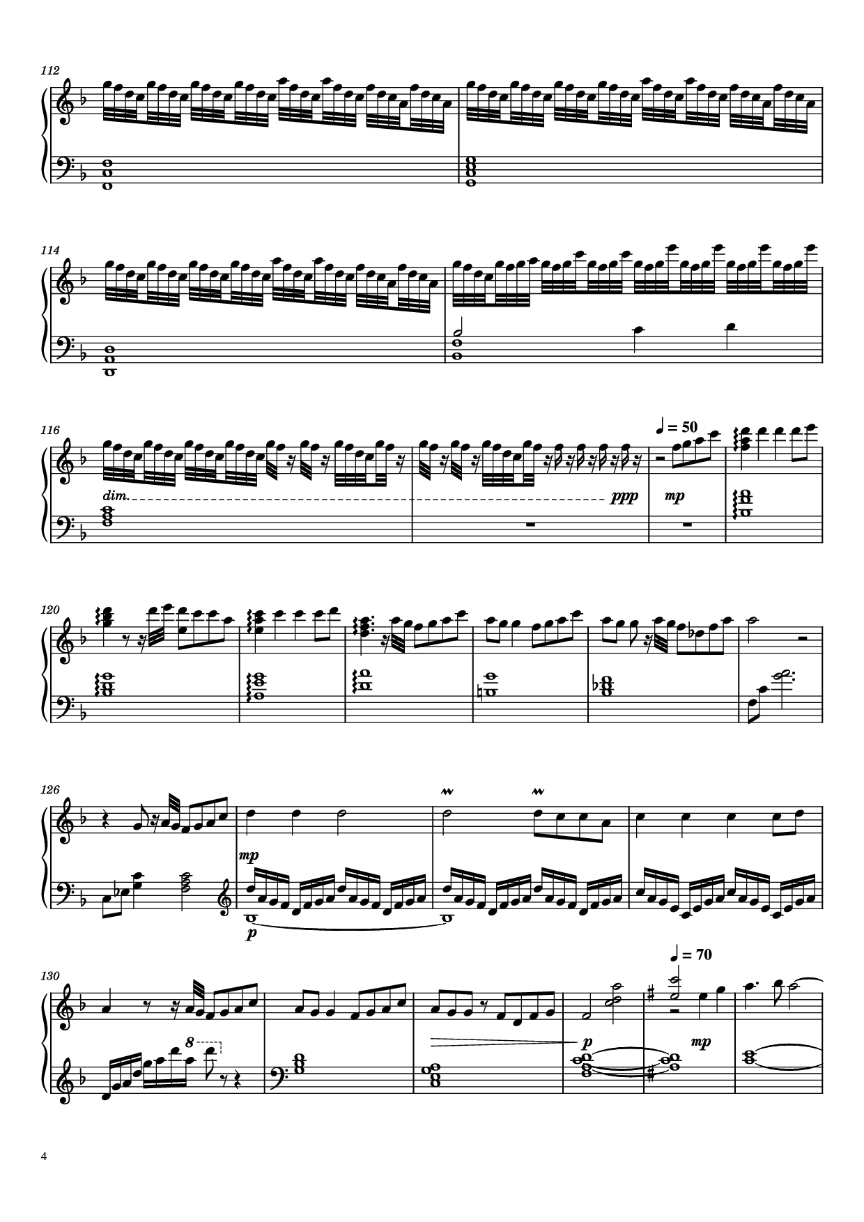 Page 4 of the piano sheet music PDF Piano – Liyue Medley Piano by Yu-Peng Chen