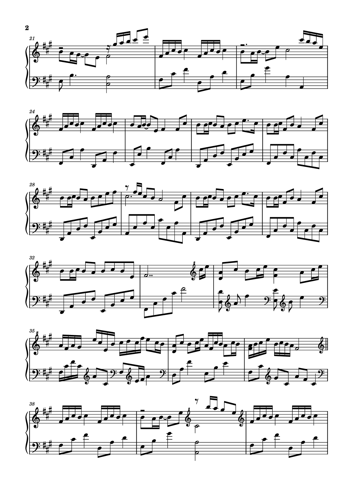 Page 2 of the piano sheet music PDF Piano – 小诗句 Piano (OST Đại Mộng Quy Ly) by 任帅